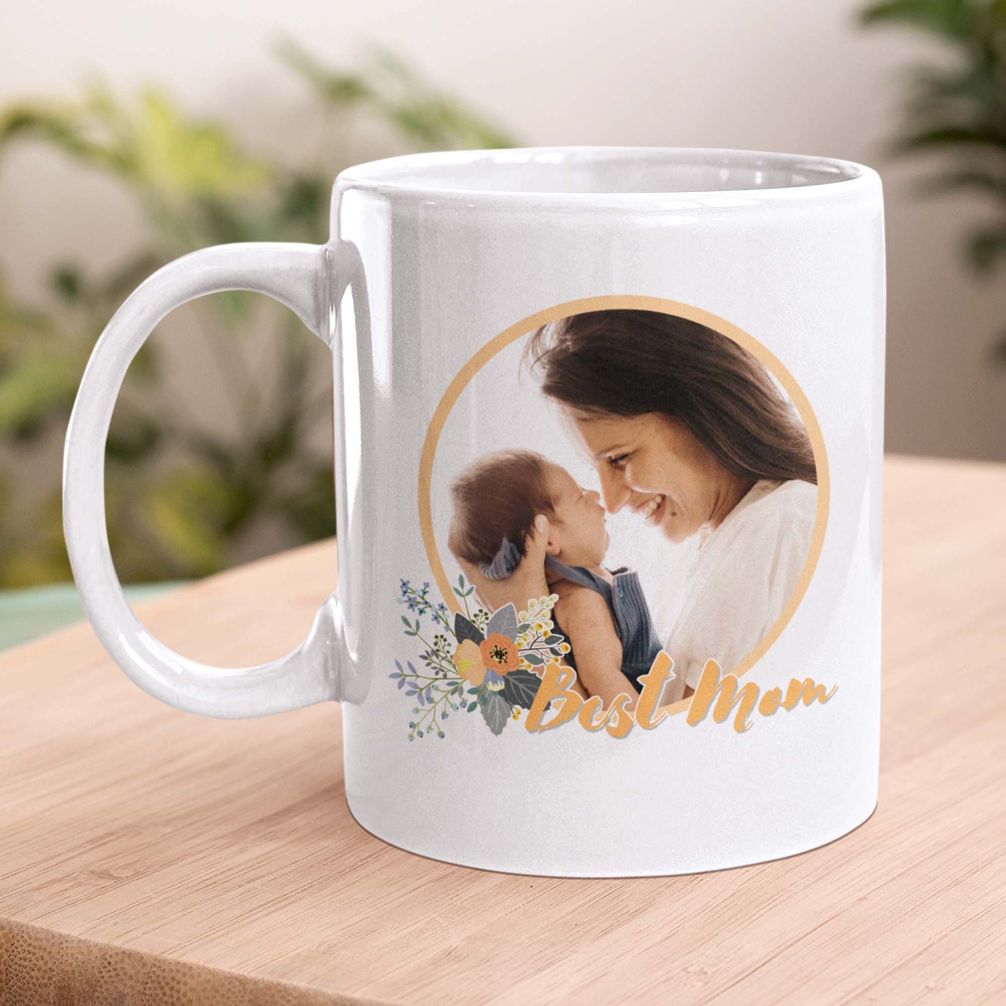 Best Mom Pretty Florals Personalized Mug
