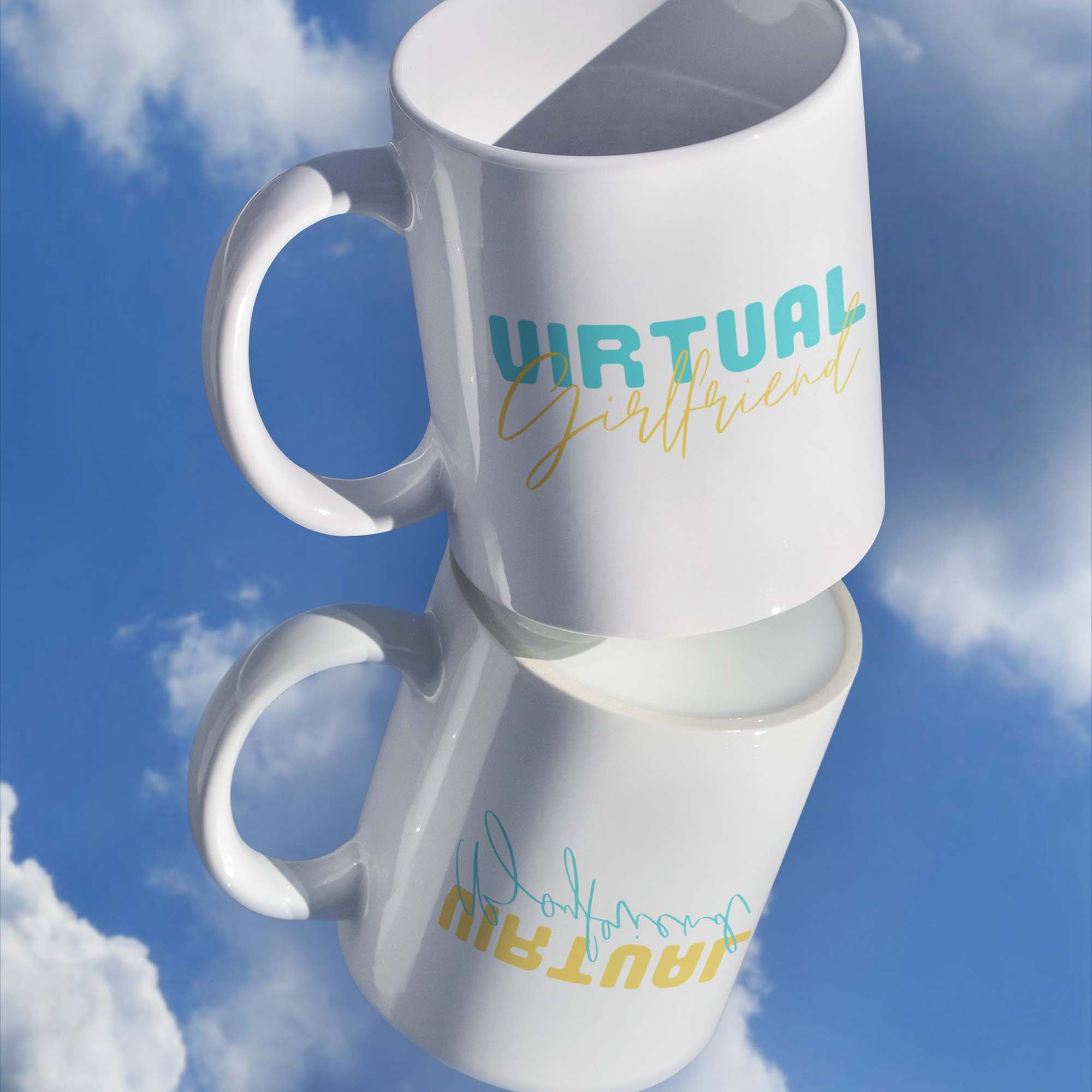 Virtual Boyfriend Virtual Girlfriend Long Distance Mug Set