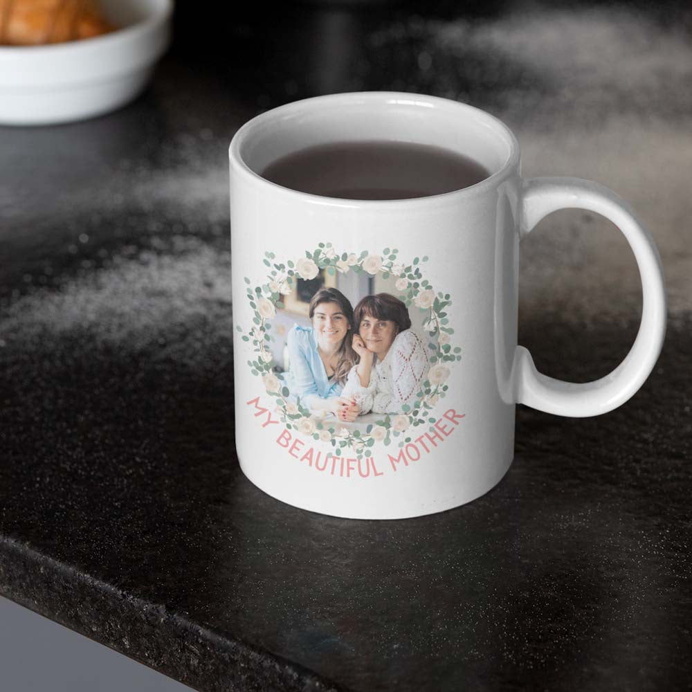 My Beautiful Mother Beautiful Floral Wreath Personalized Mug