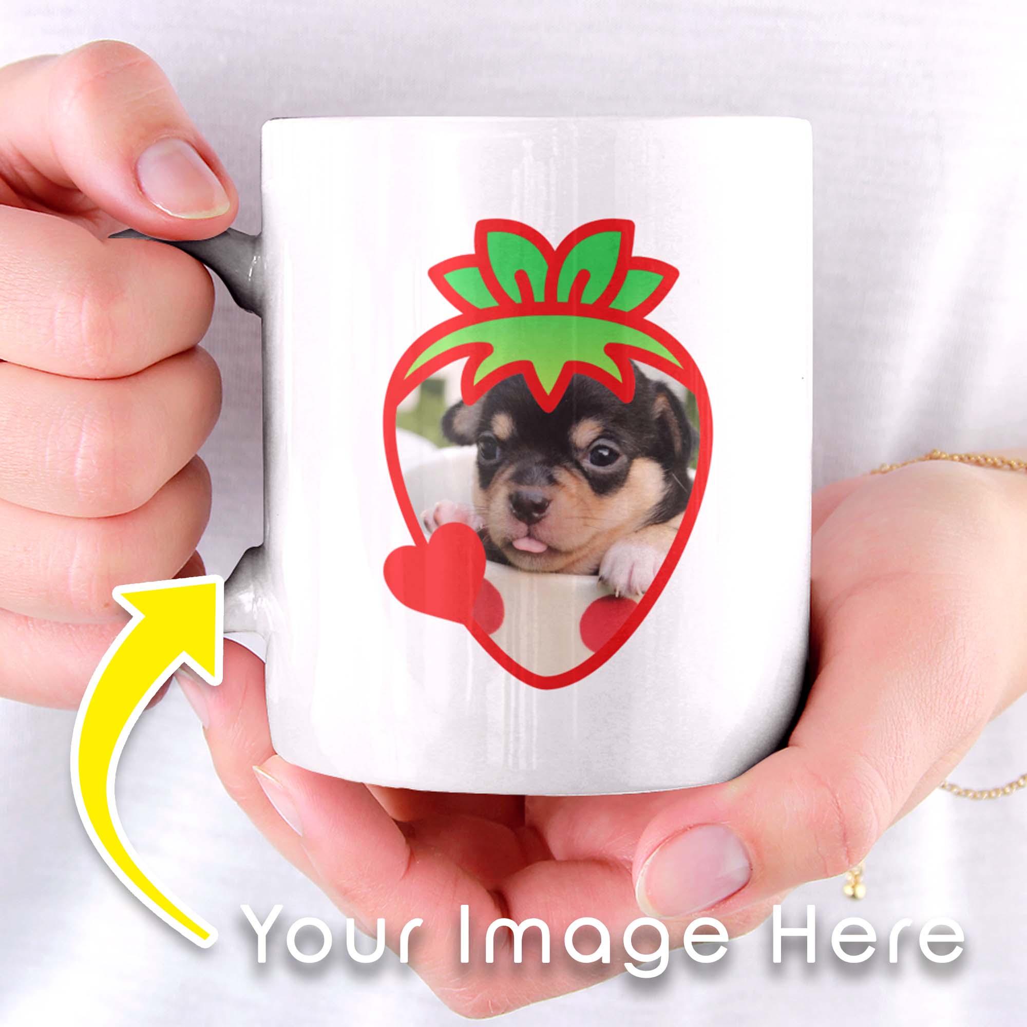 Strawberry Sweetie Heart Personalized Mug