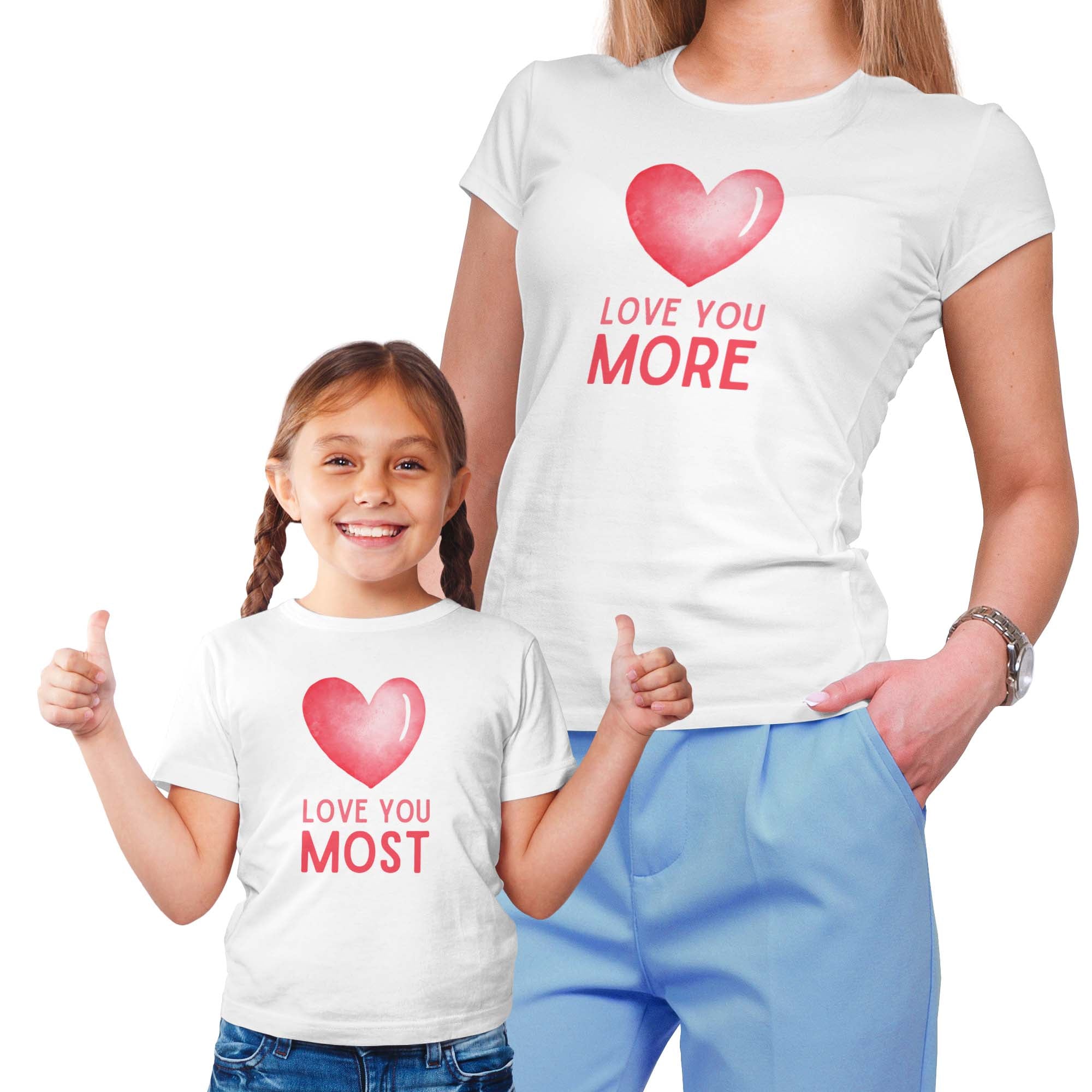 Love You Most, Love You More Heart Mommy and Me Shirt Set