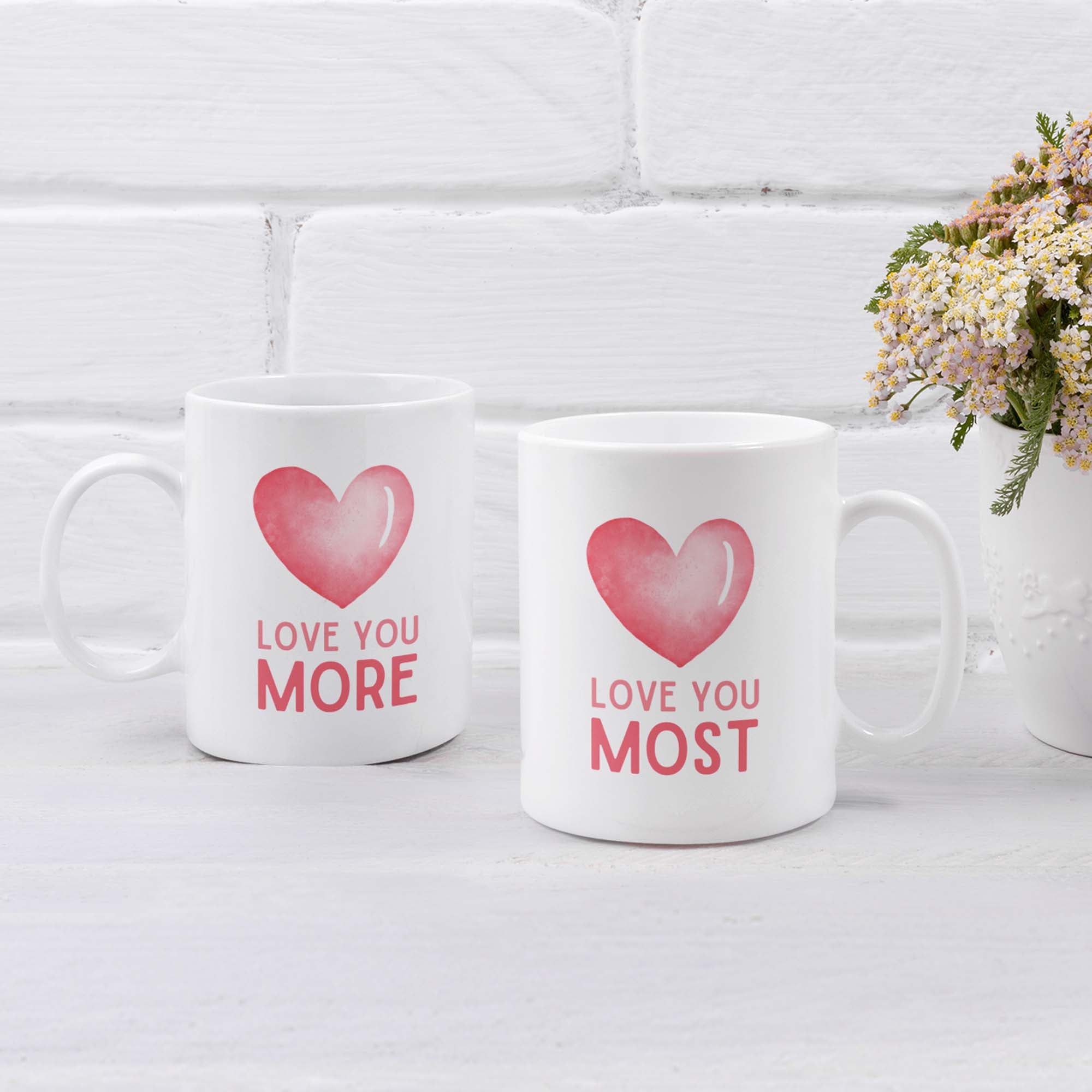 Love You Most, Love You More Heart Mug Set