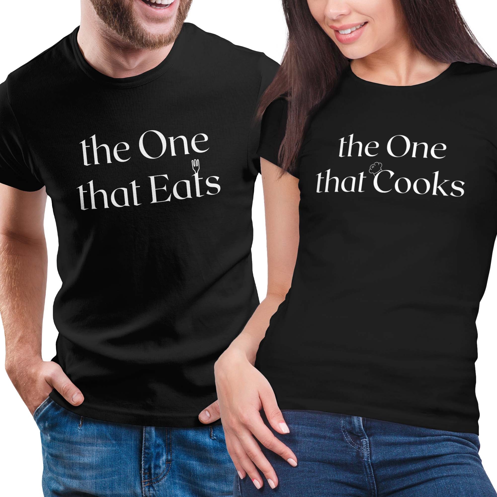 The Joy of Cooking & Eating Couple Shirt Set Combo