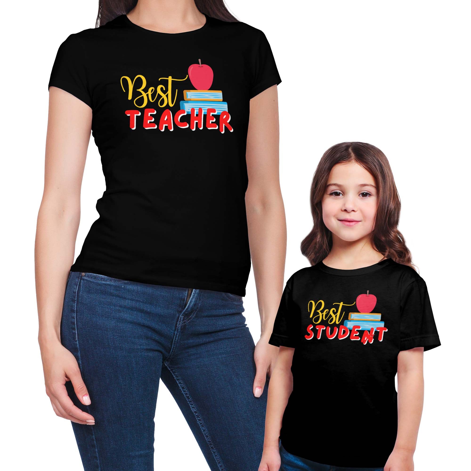 Best Student and Teacher Mommy & Me Shirt Set Combo