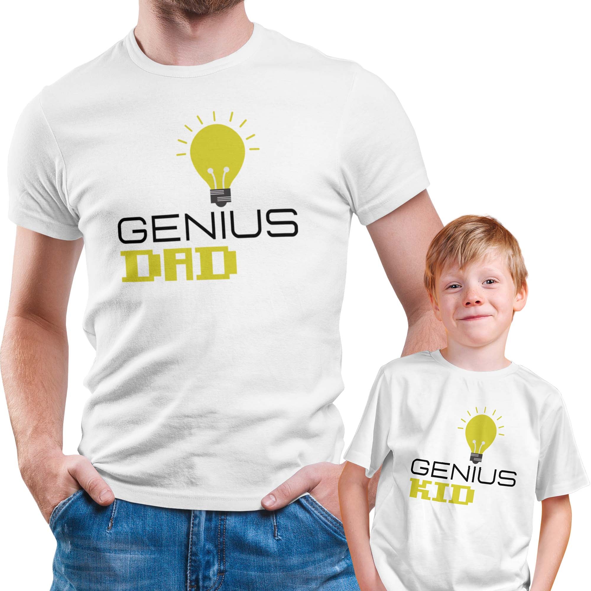Genius Daddy & Kid Shirt Set Combo