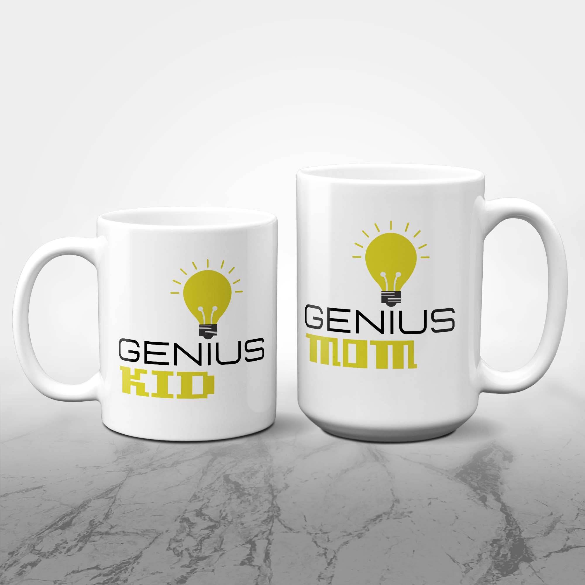 Genius Mom & Genius Kid 11oz+15oz Mug Set
