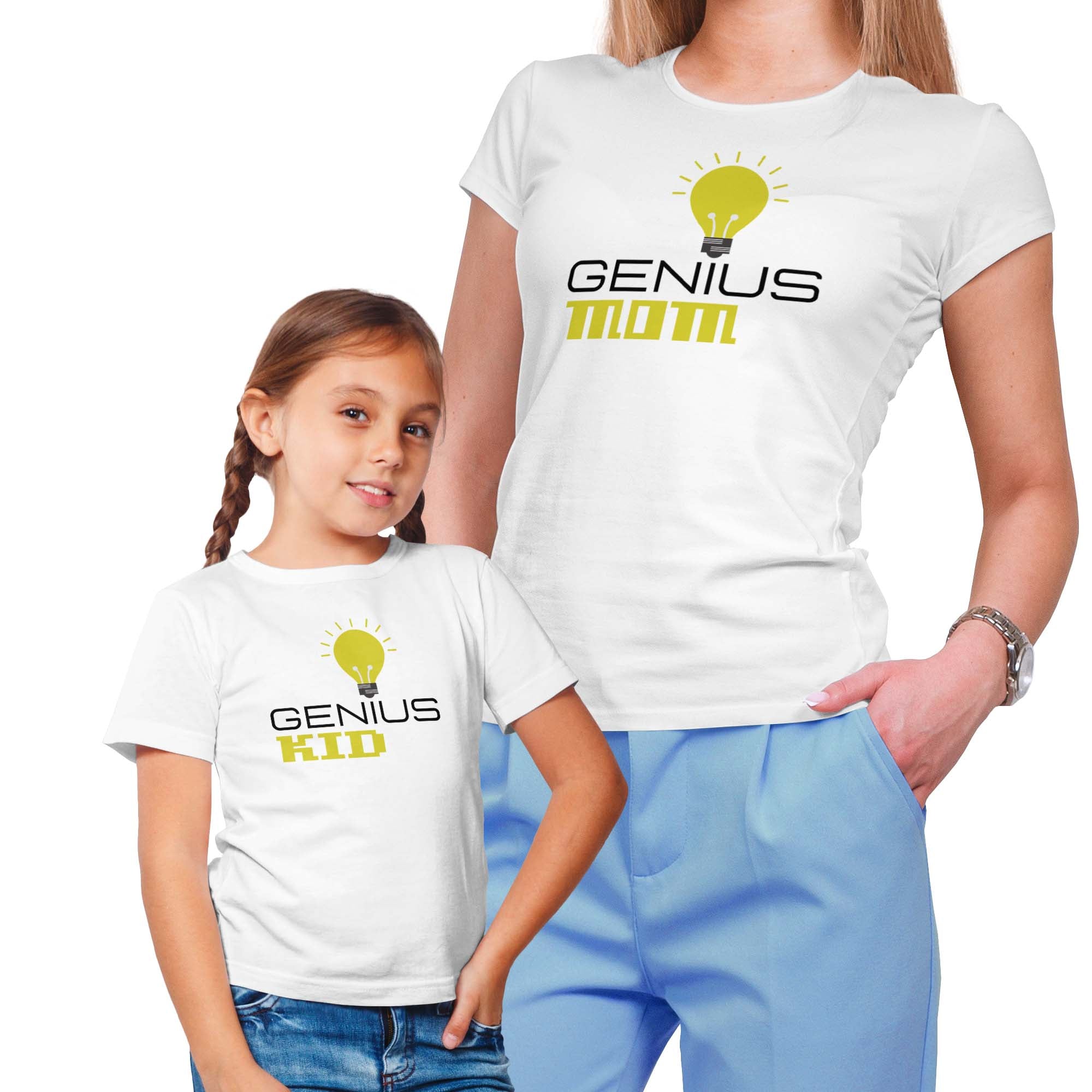 Genius Mommy & Kid Shirt Set Combo
