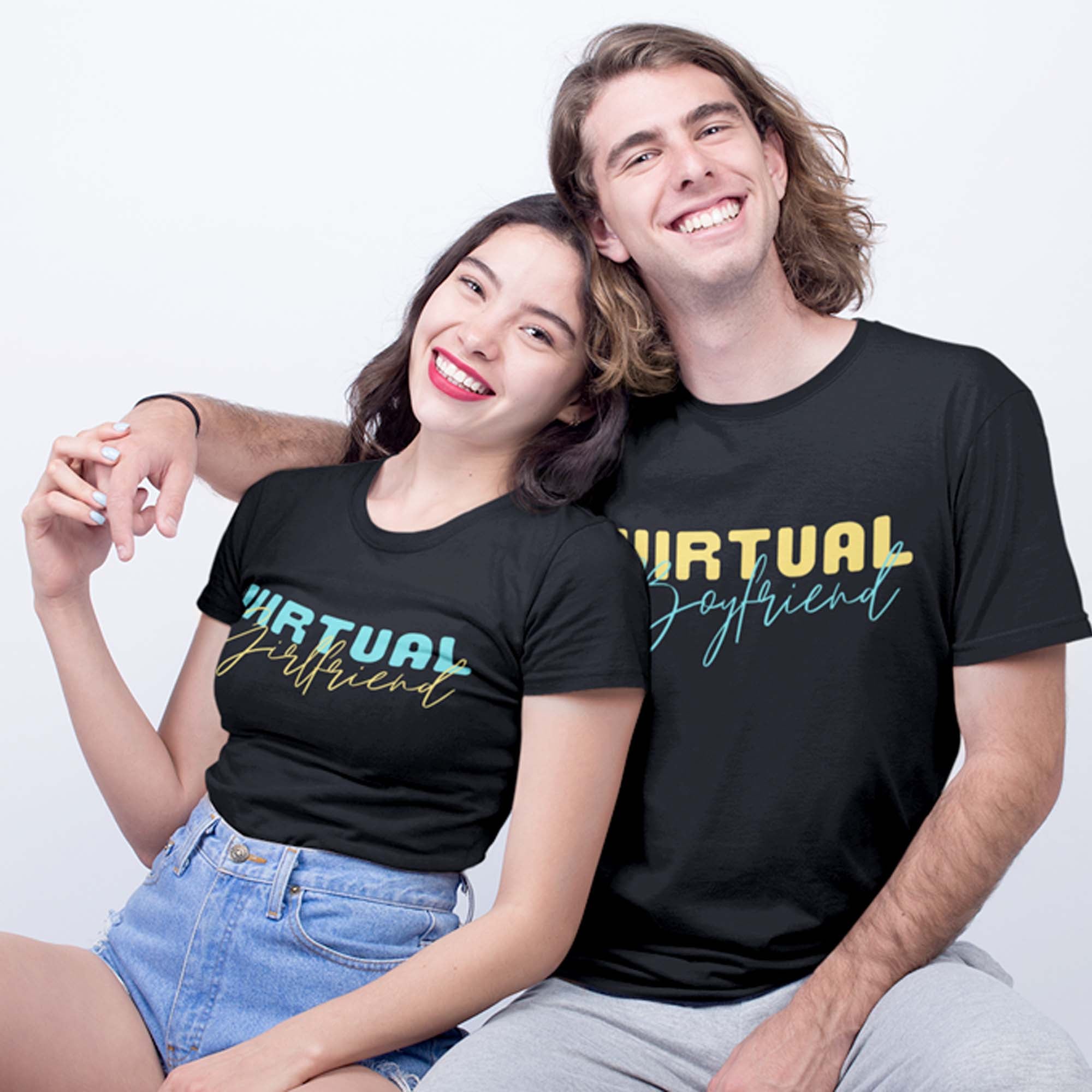 Virtual Boyfriend Virtual Girlfriend Long Distance Couple Shirt