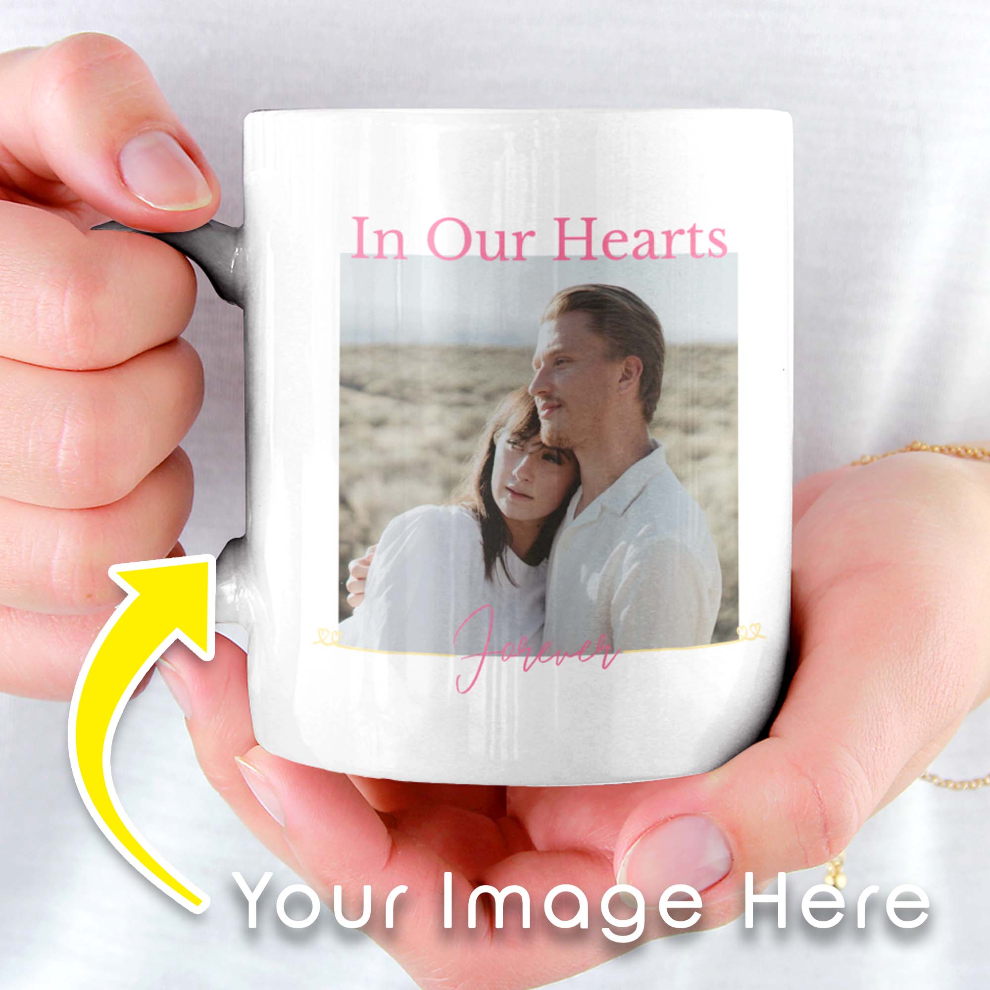 In Our Hearts Forever Memorial Personalized Mug