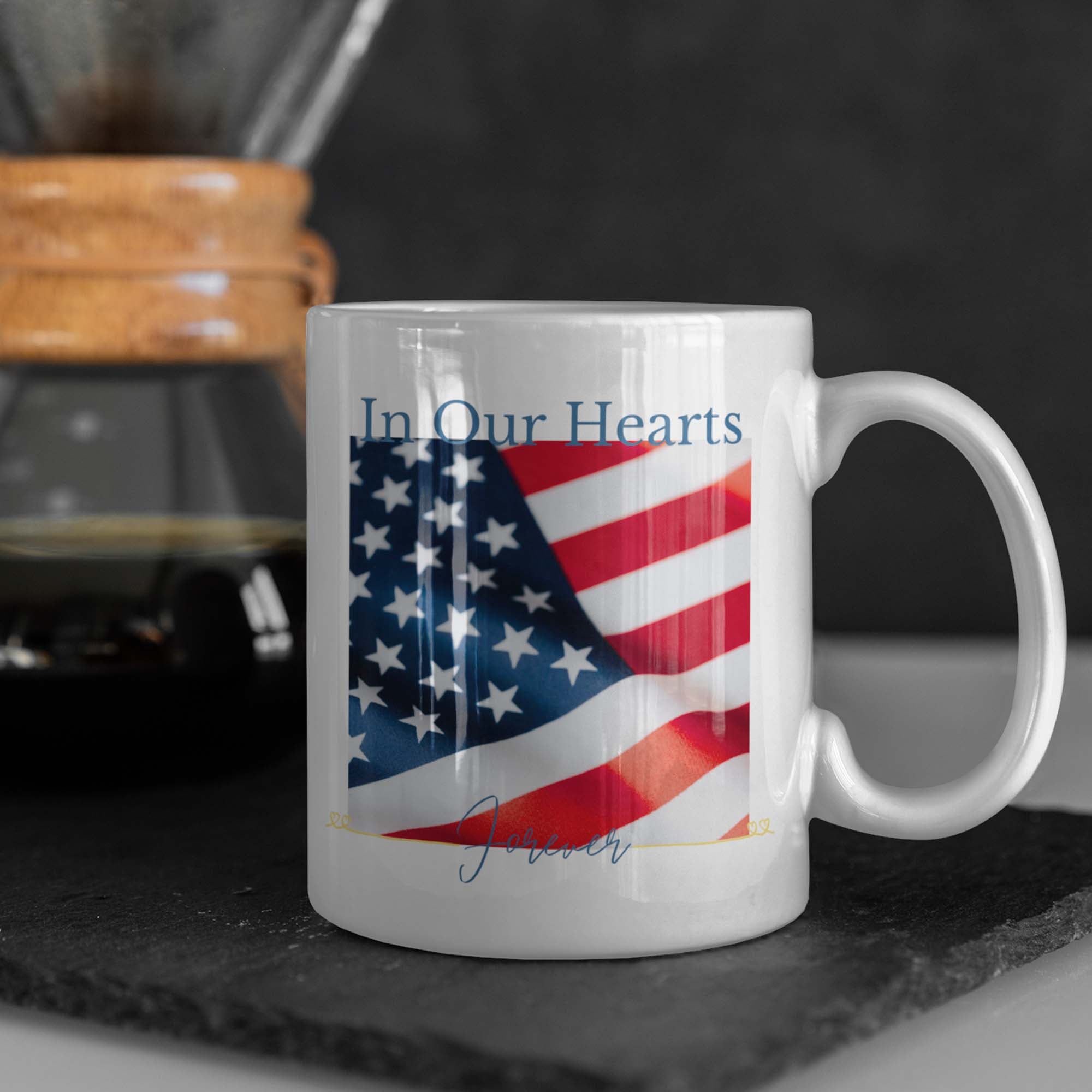 In Our Hearts Forever Memorial Personalized Mug