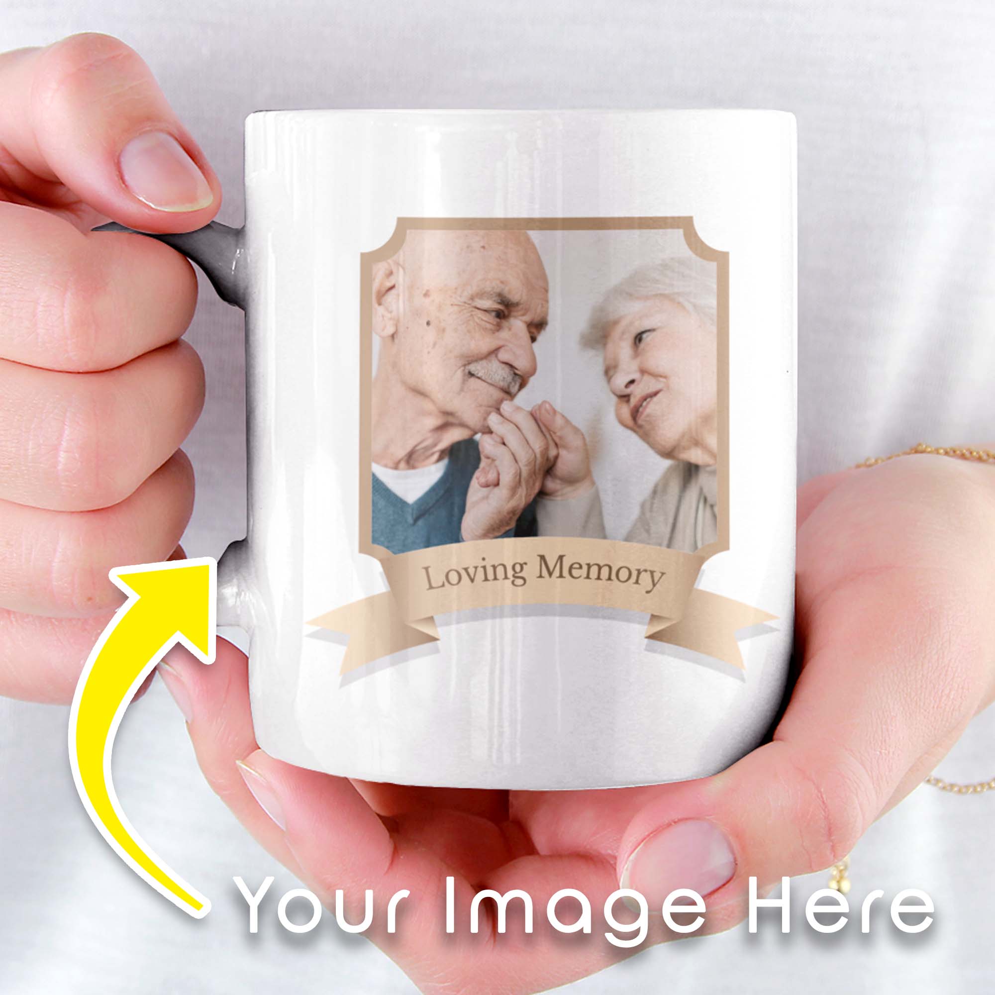 Loving Memory Golden Plaque Memorial Personalized Mug
