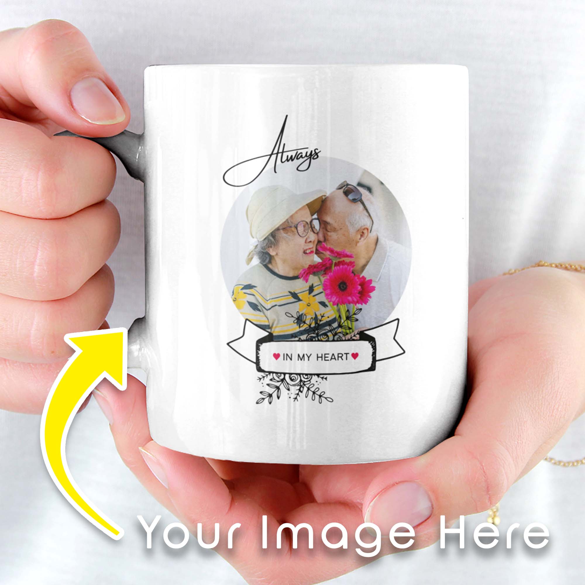 Always in My Heart Sweet Personalized Mug