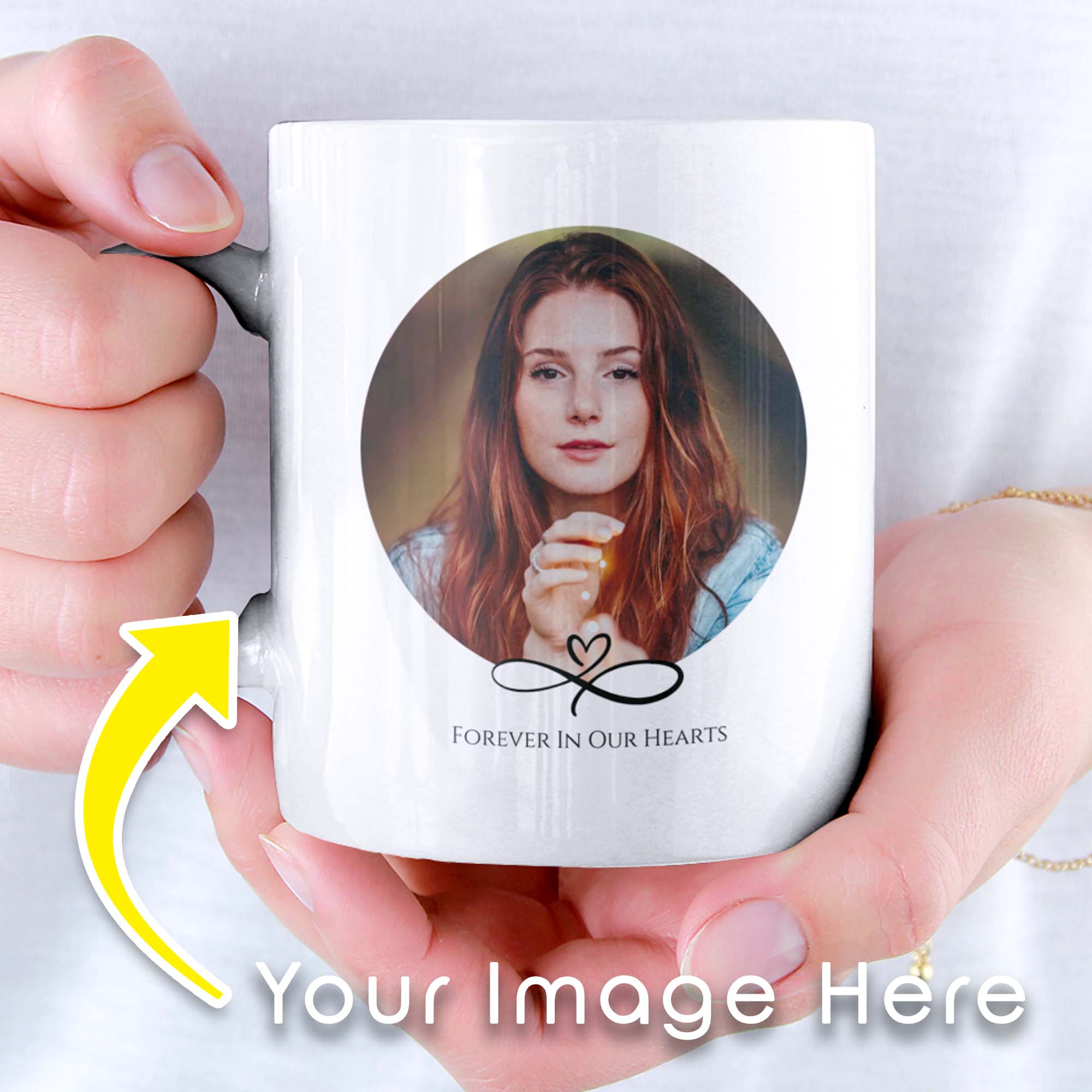 Forever In Our Hearts Simple Personalized Mug