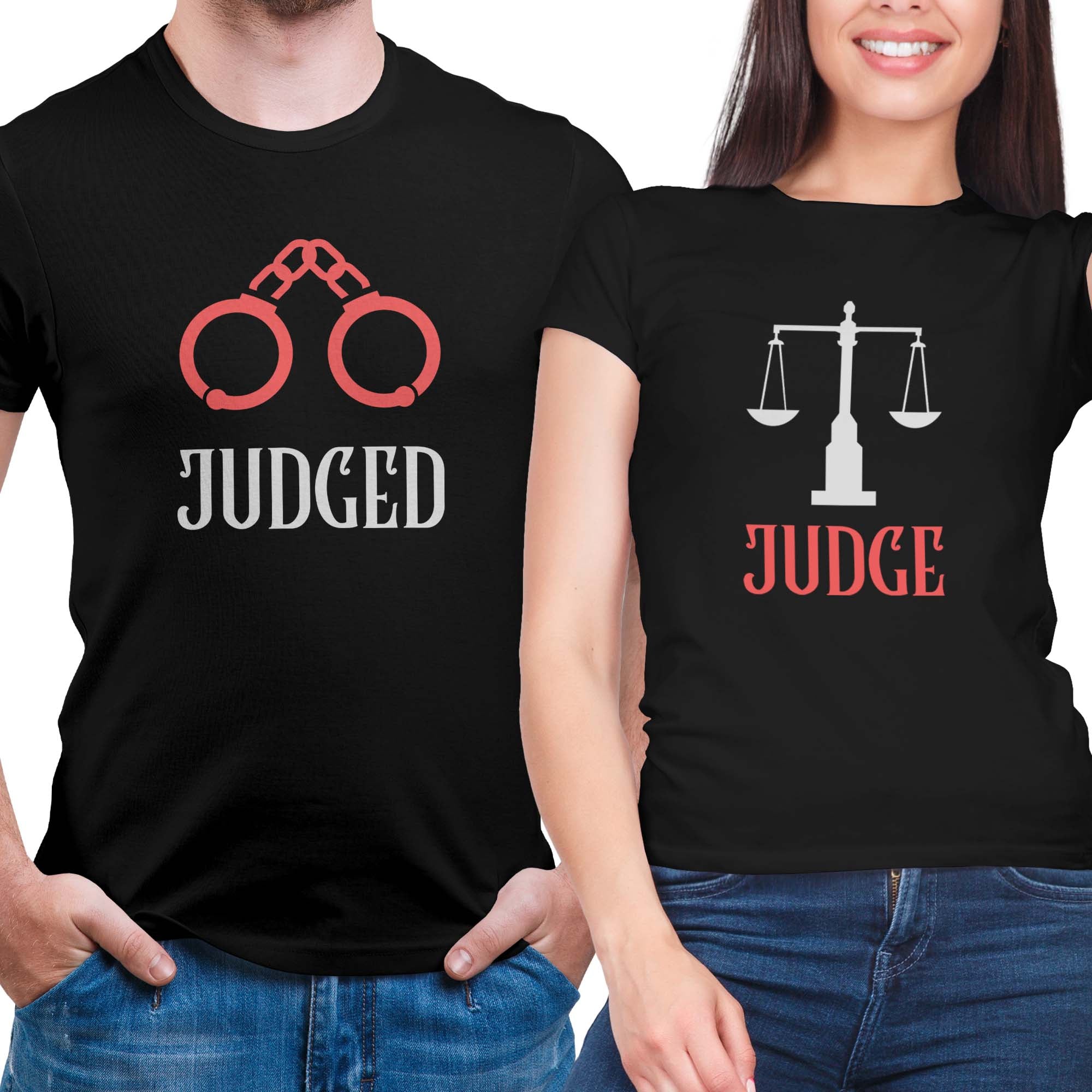 Judge & Judged Funny Couple T-Shirt Set Combo