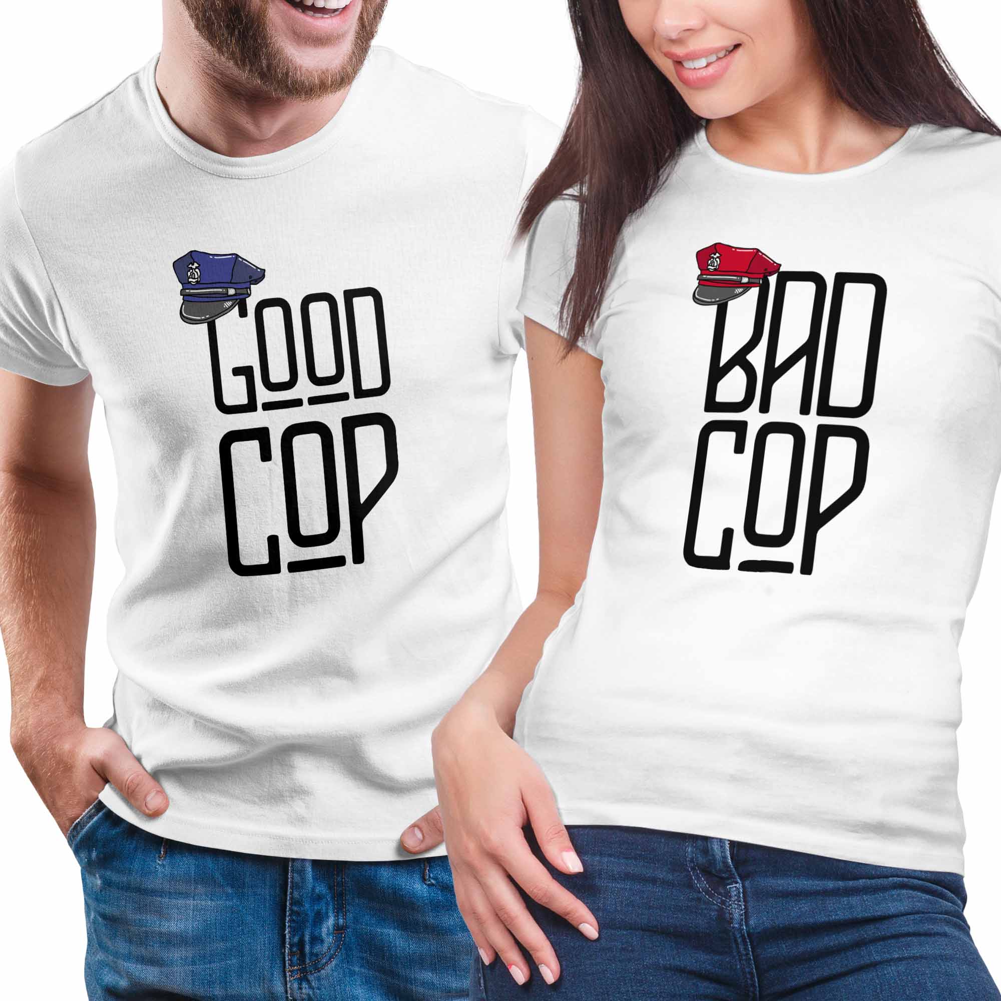 Good Cop ♂ Bad Cop ♀ Couples T-Shirt Set Combo