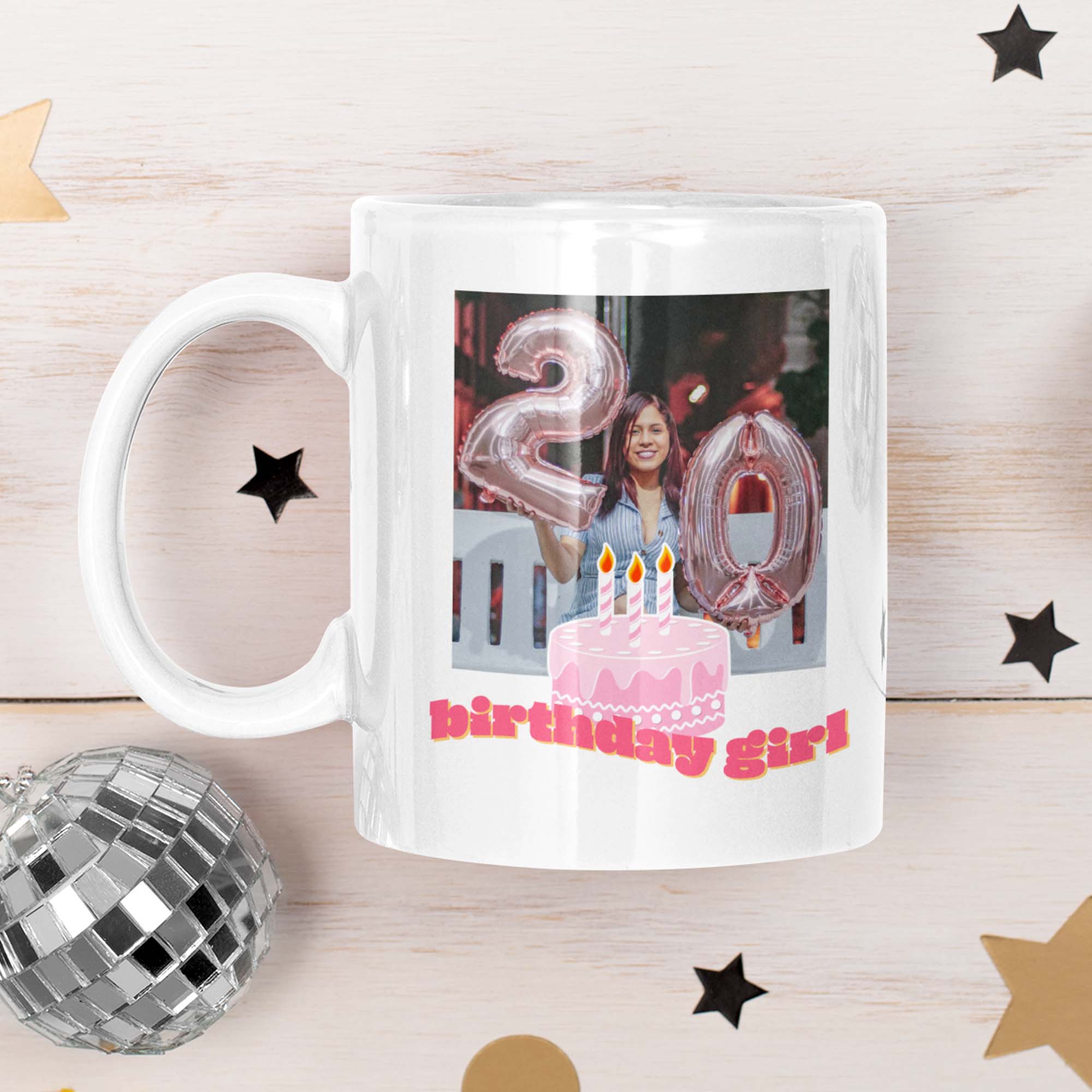 Birthday Girl Yummy Pink Cake Personalized Mug