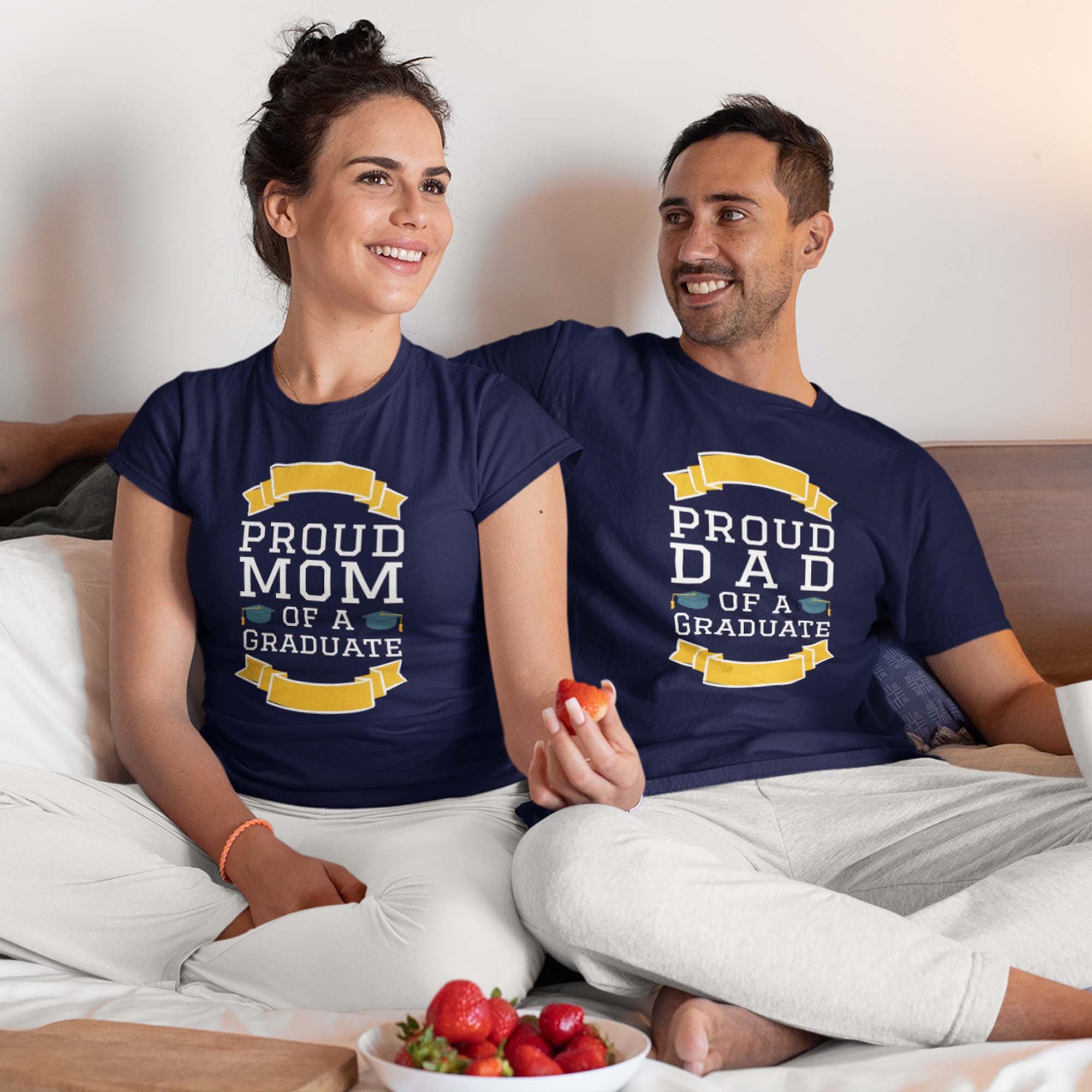 Proud Mom & Dad of a Graduate Shirt Set Combo
