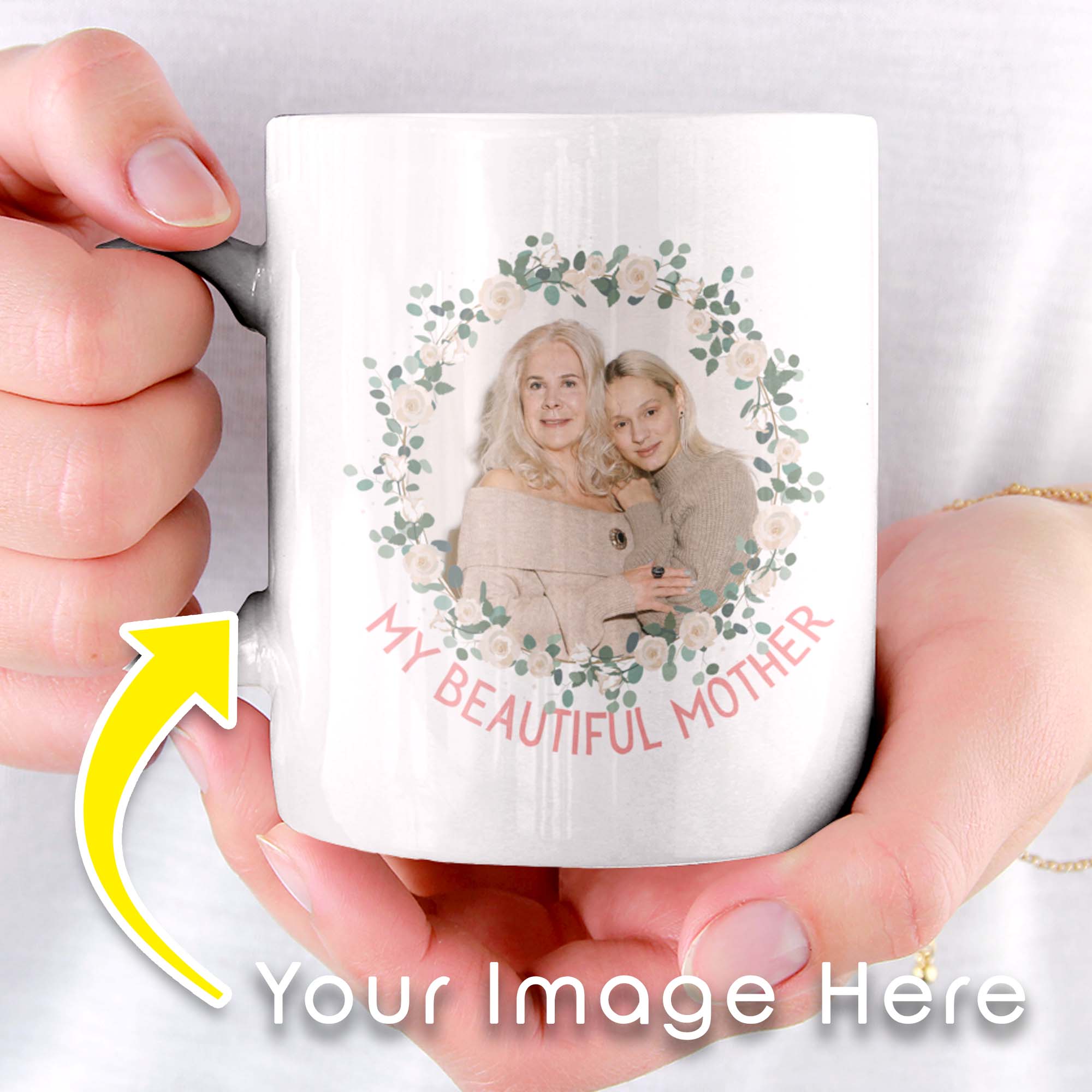 My Beautiful Mother Beautiful Floral Wreath Personalized Mug