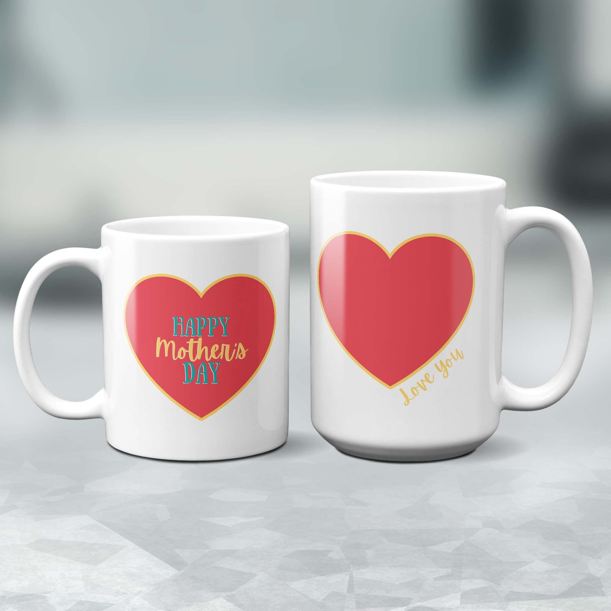 Love You Happy Mother's Day Mommy & Me Mug Set