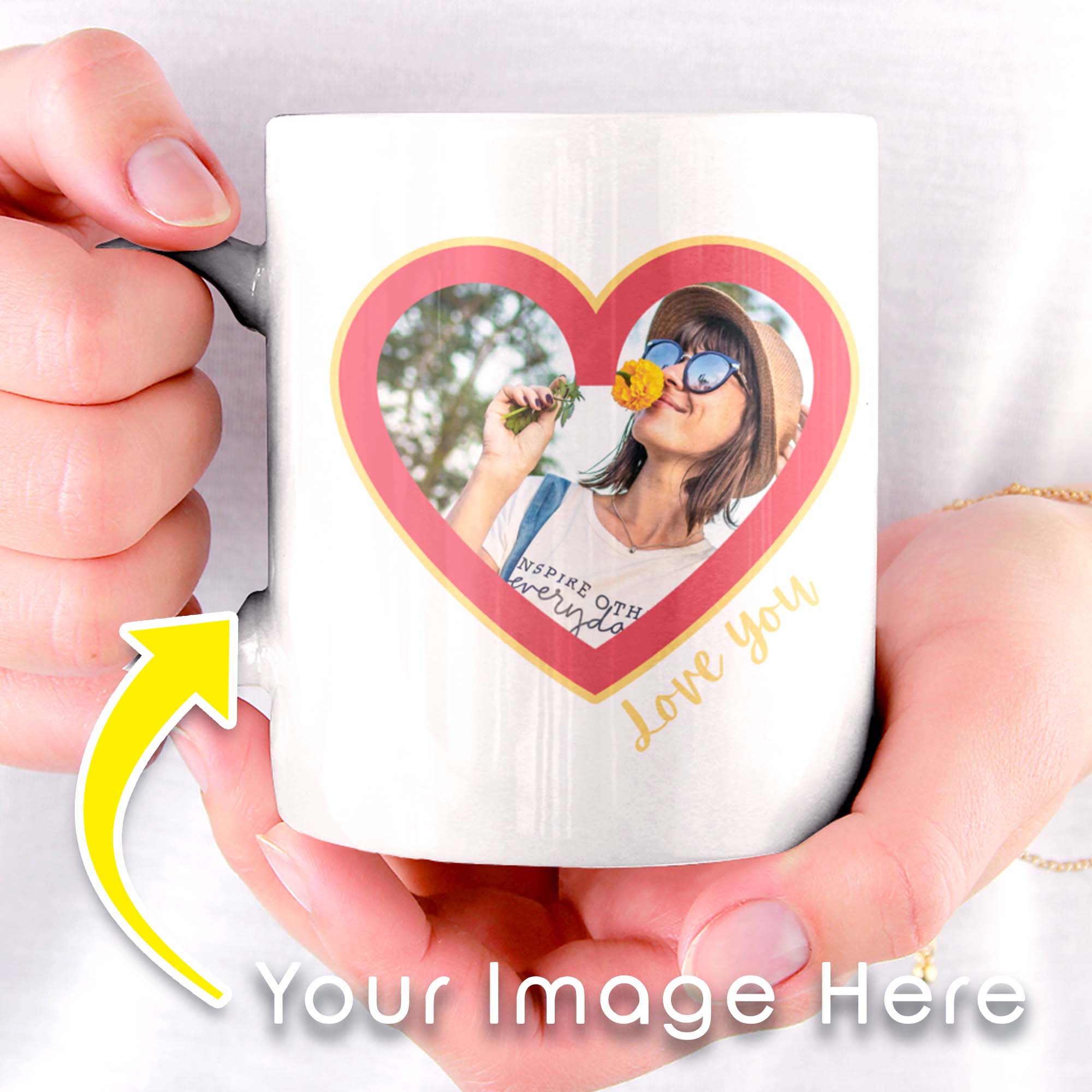 Love You Heart Frame Personalized Mug