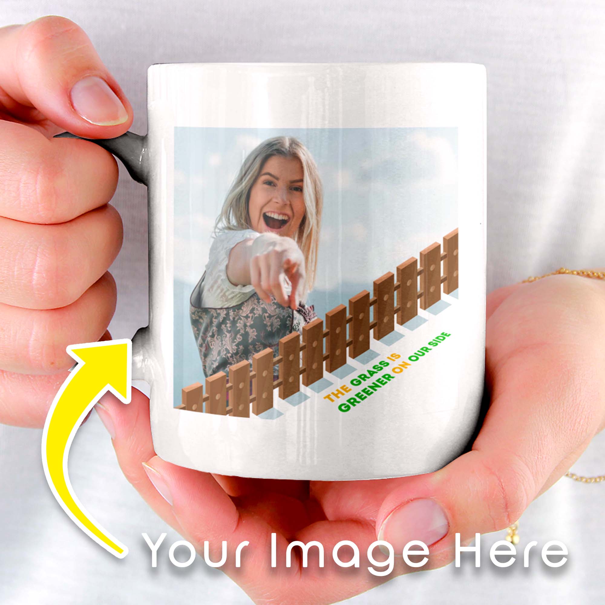 The Grass is Greener On Our Side Funny Personalized Mug