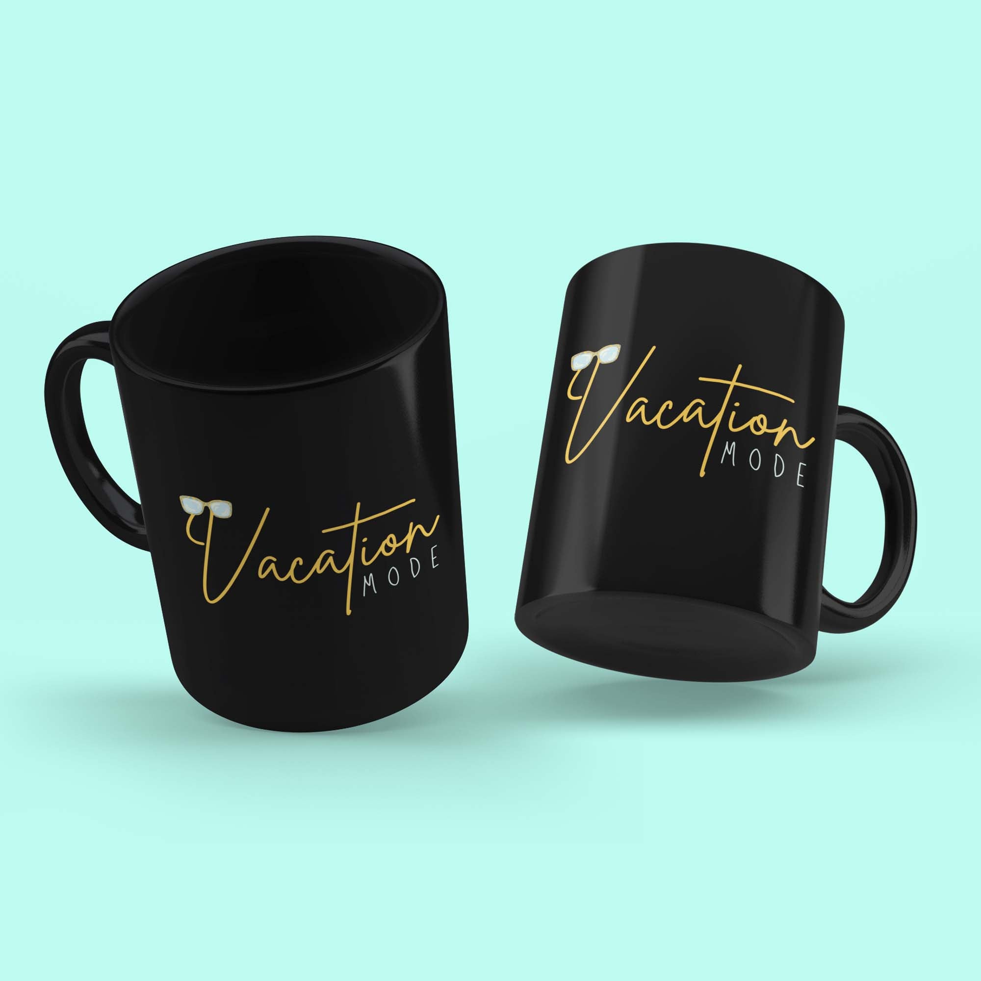 Vacation Mode Cute Sunglasses Matching Mug Set