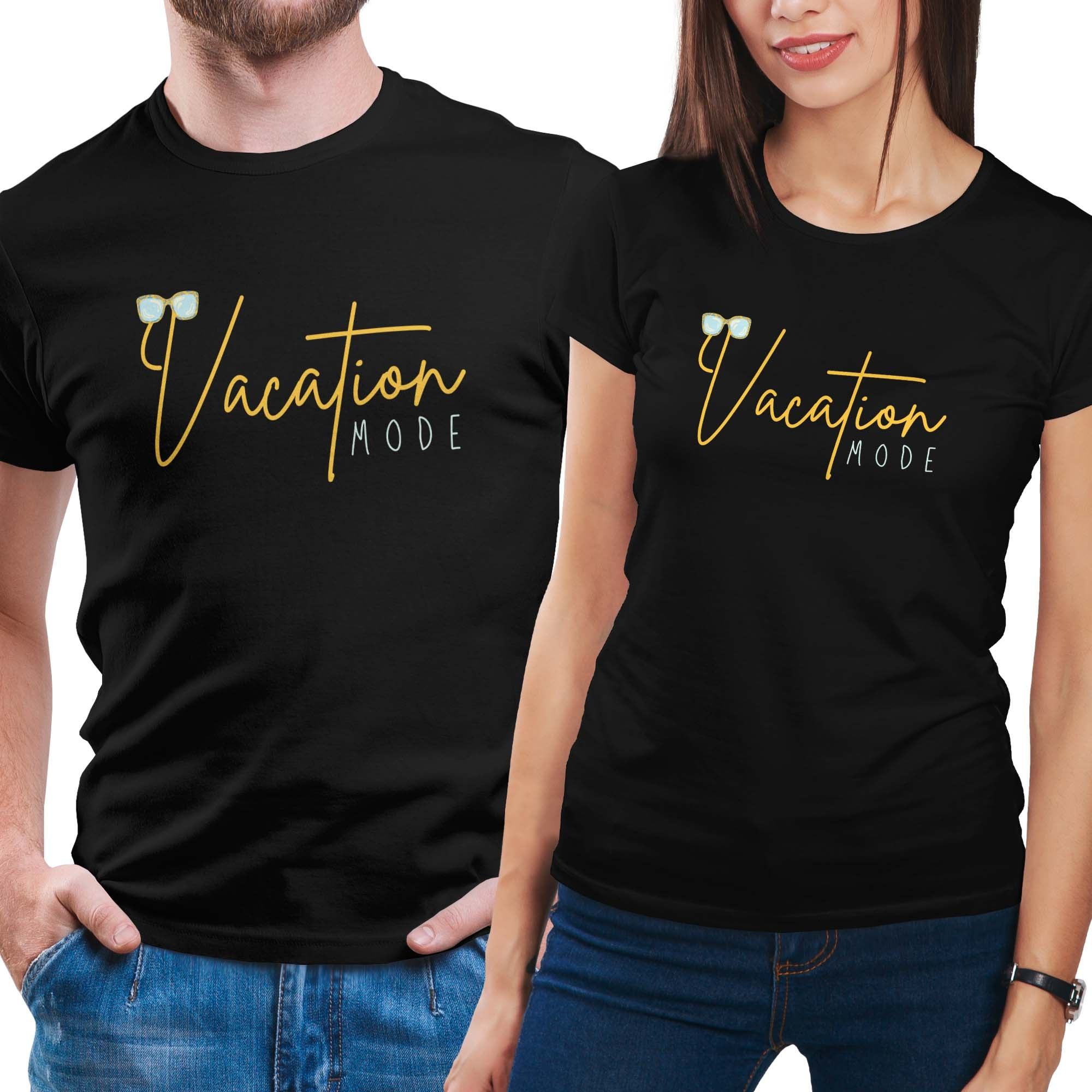 Vacation Mode Cute Sunglasses Matching T-Shirt Set