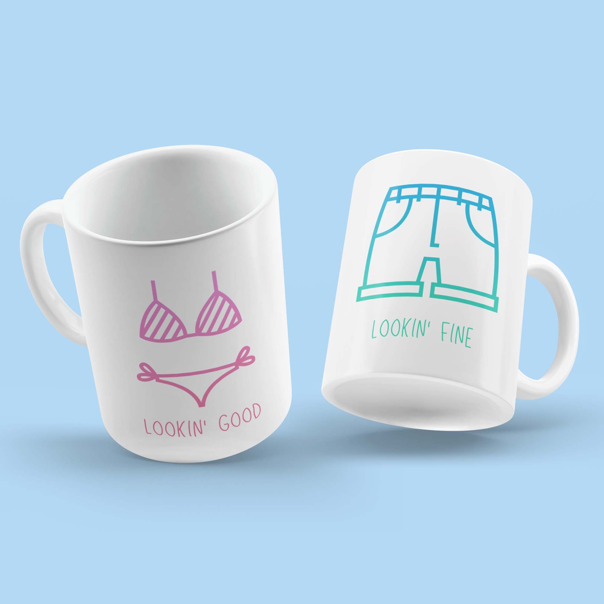 Lookin' Good Lookin' Fine Vacation Matching Mug Set