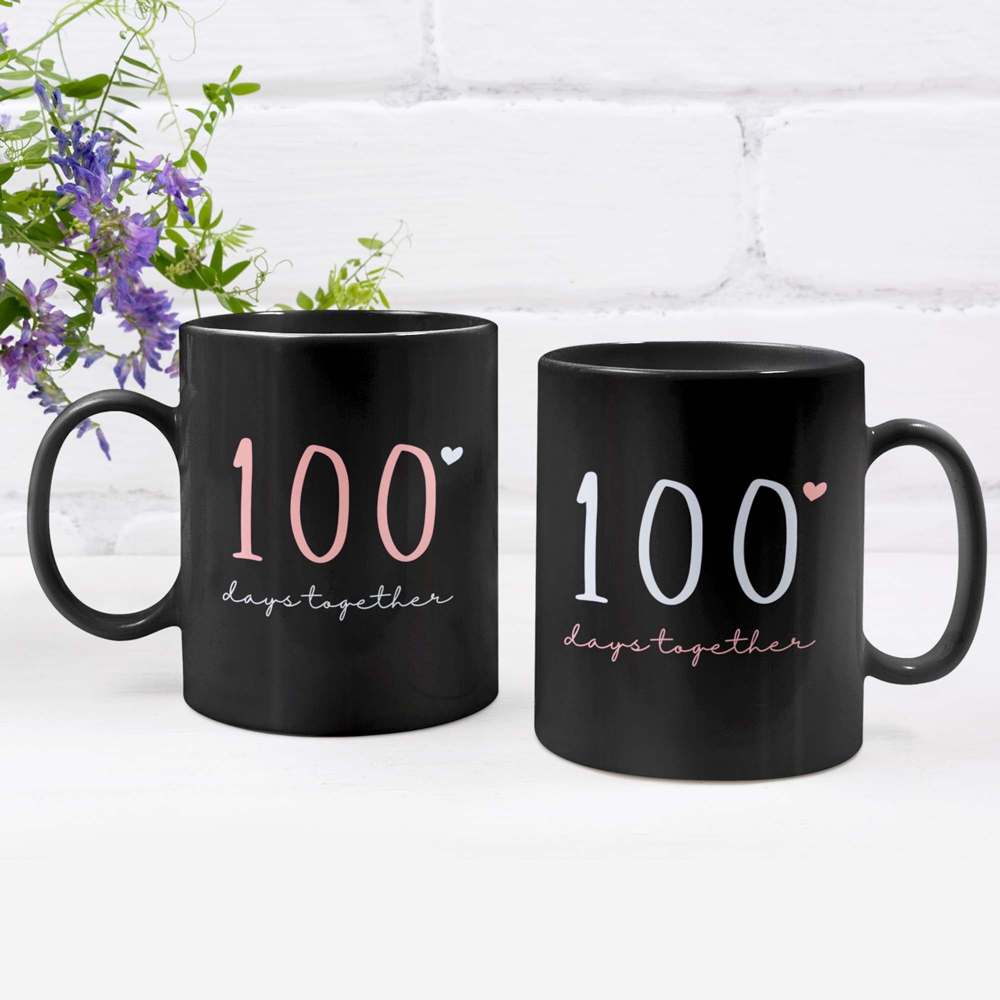 100 Days Together Couples Mug Set