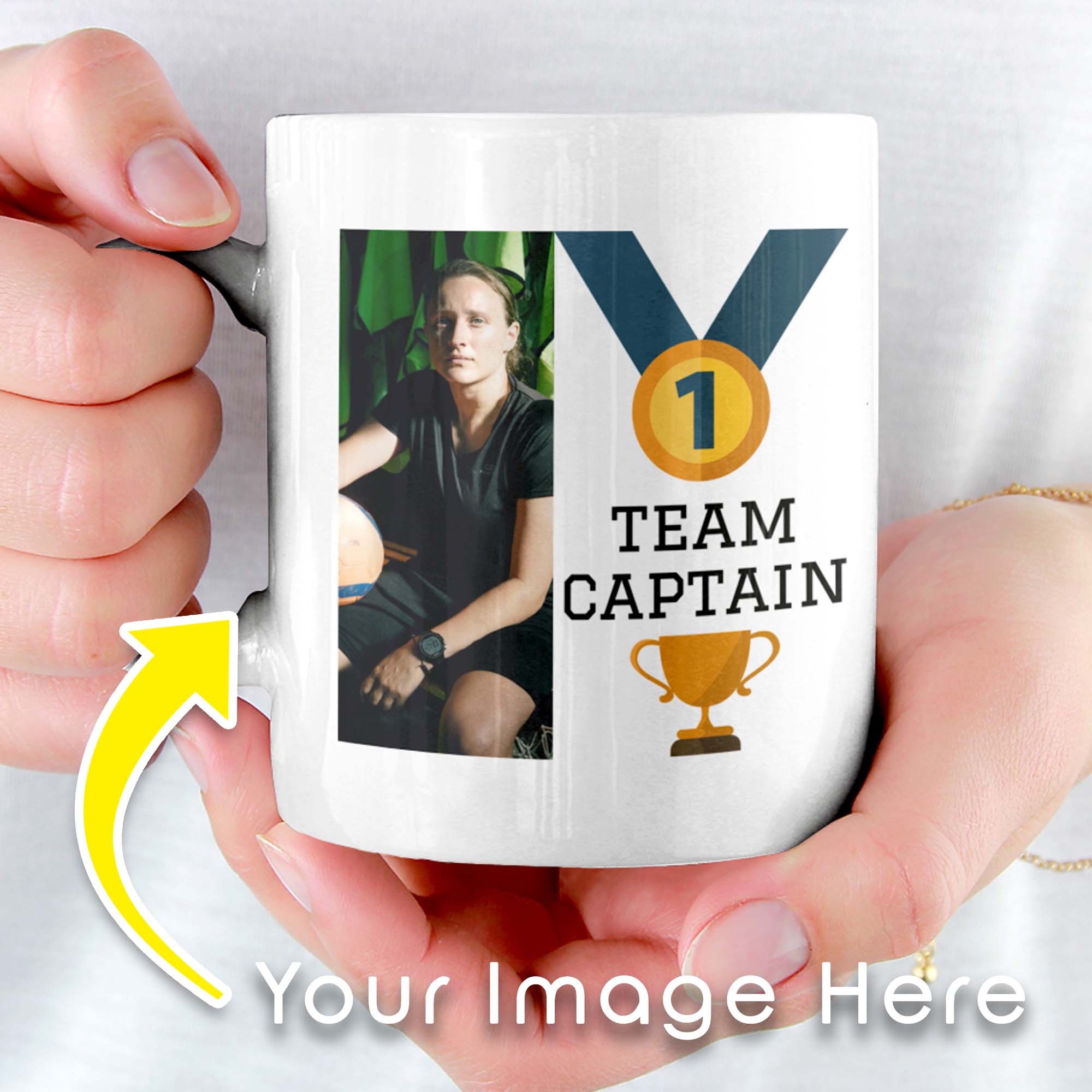 #1 Team Captain with Medal Personalized Mug