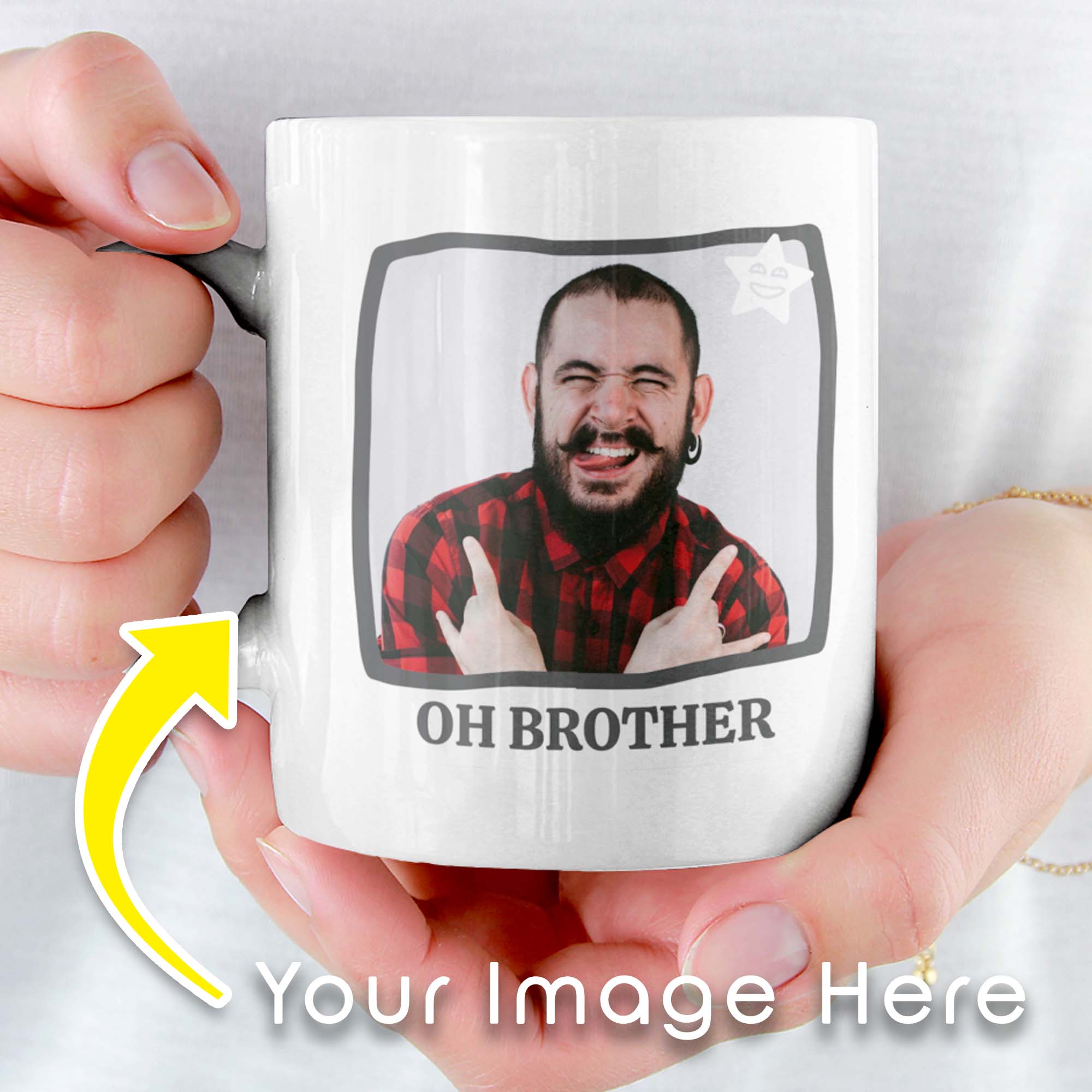 Oh Brother Rolling Eyes Laughing Star Personalized Mug