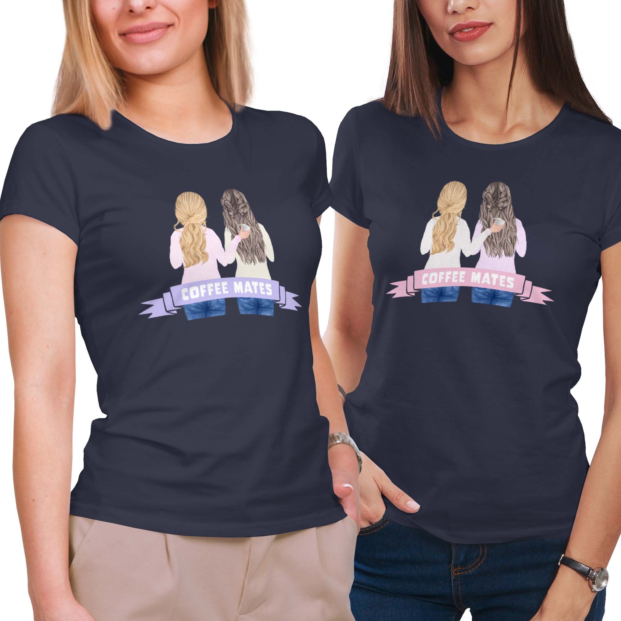 Coffee Mates Beautiful Watercolor T-Shirt Set