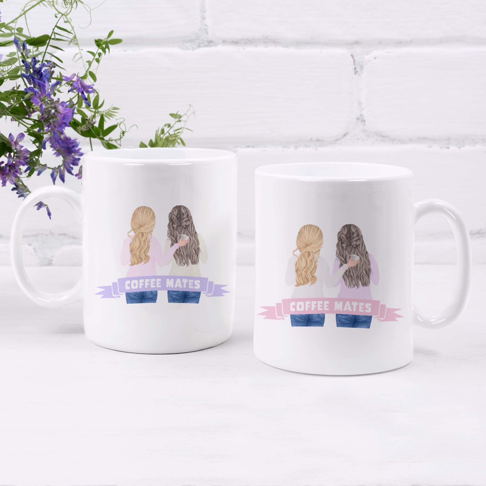 Coffee Mates Beautiful Watercolor Mug Set