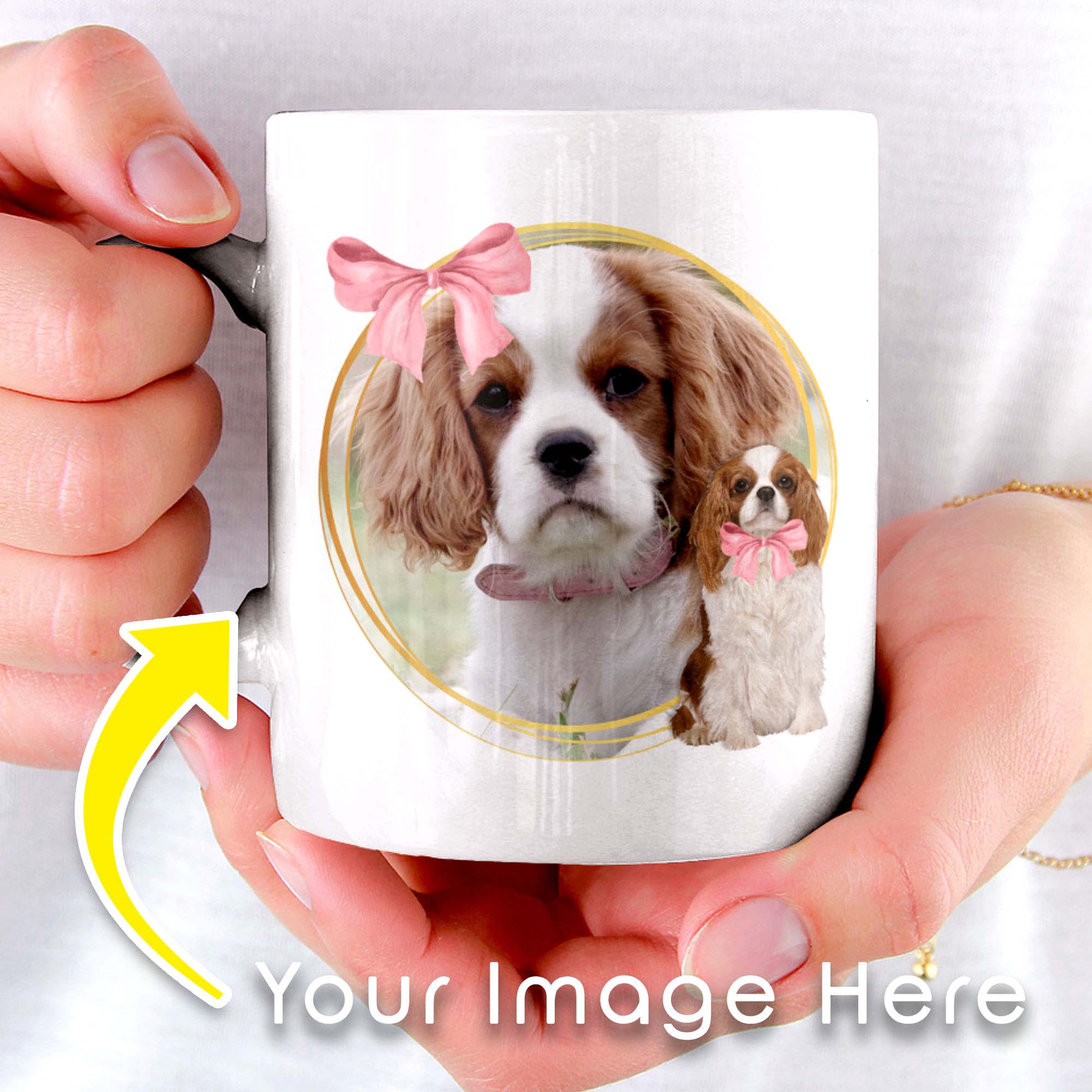 Pink Bow On My Puppy Personalized Mug