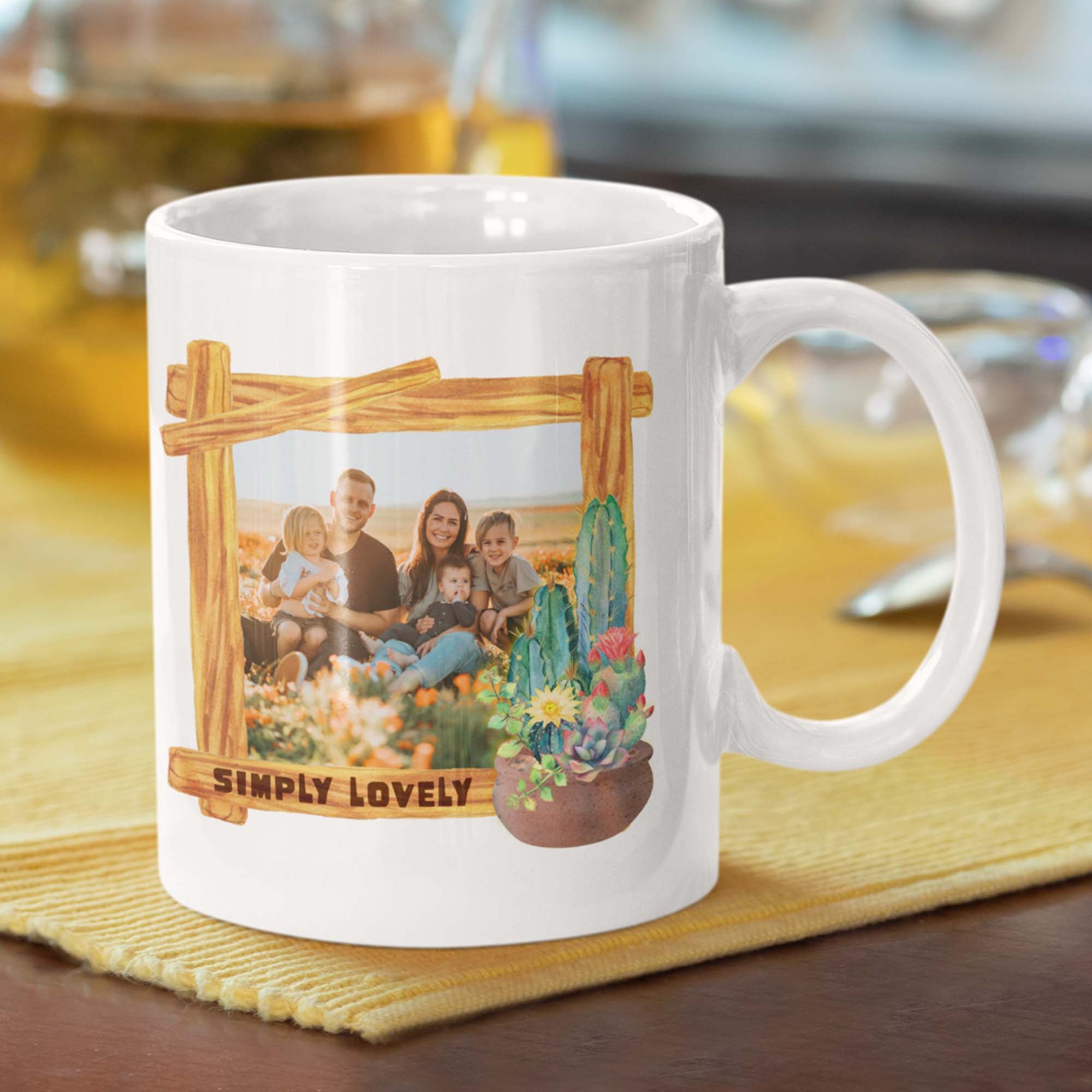 Simply Lovely Cactus Watercolor Personalized Mug