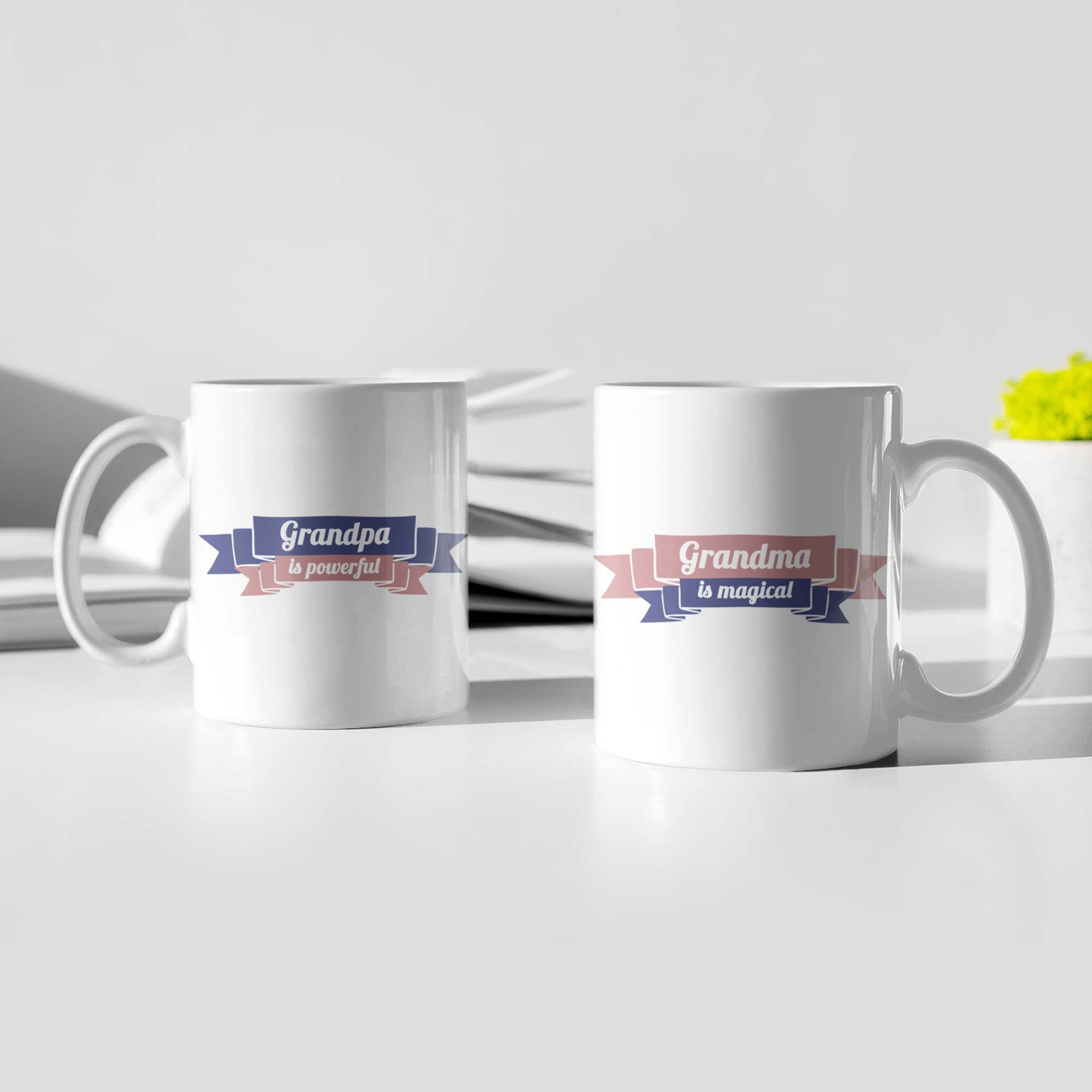 Powerful Grandpa Powerful Grandma Mug Set