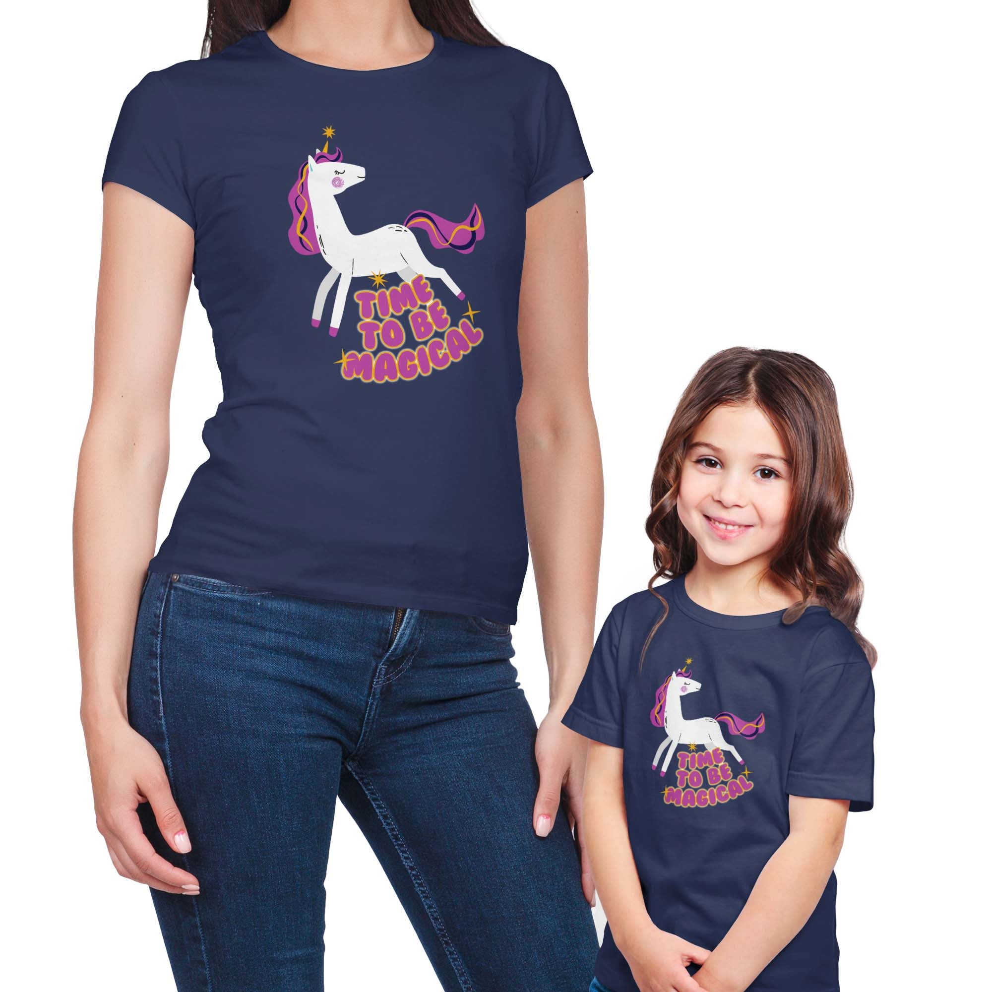 Time to be Magical Unicorn Mom + Me T-Shirt Set