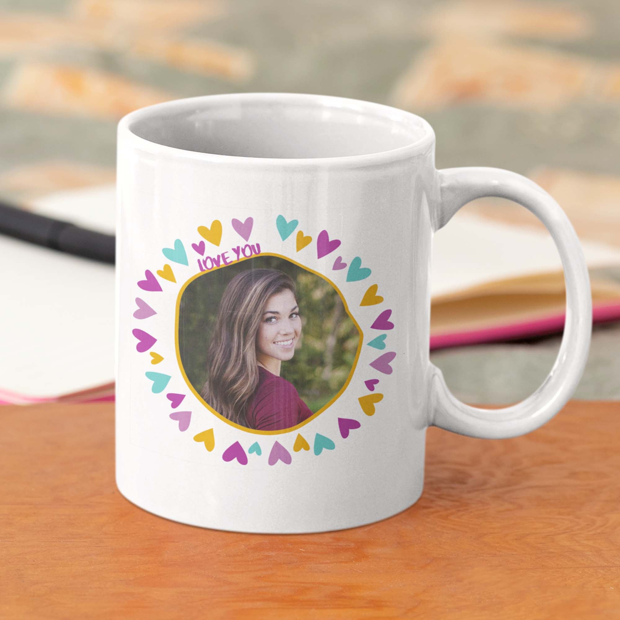 Love You Heart Circle Personalized Mug