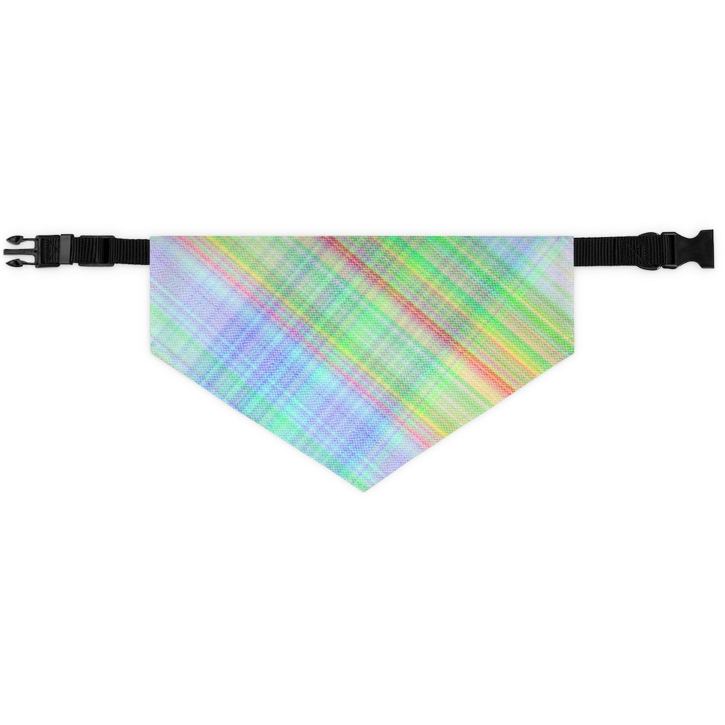 Bright Plaid Pet Bandana Collar & T-Shirt Set