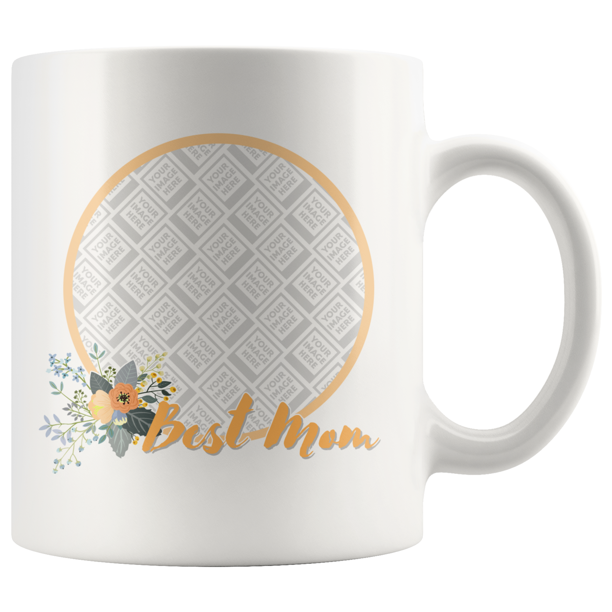 Best Mom Pretty Florals Personalized Mug