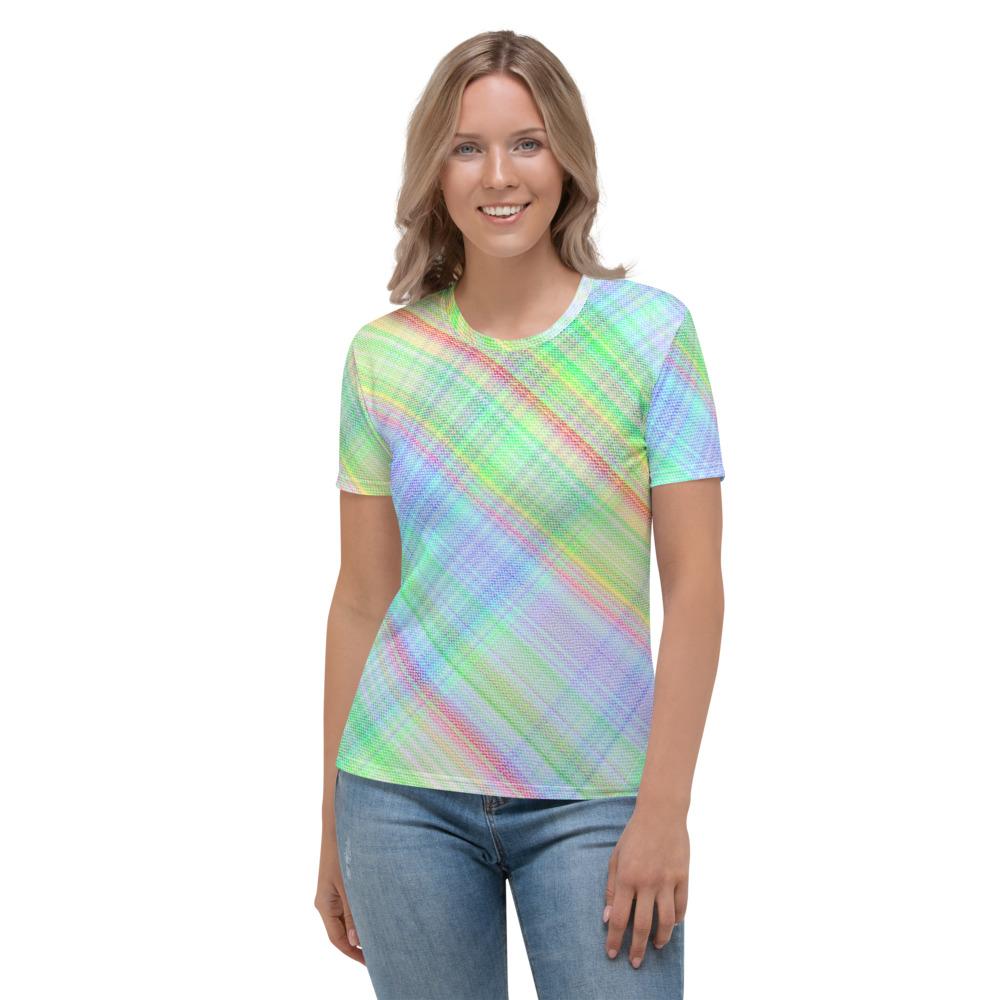 Bright Plaid Pet Bandana Collar & T-Shirt Set