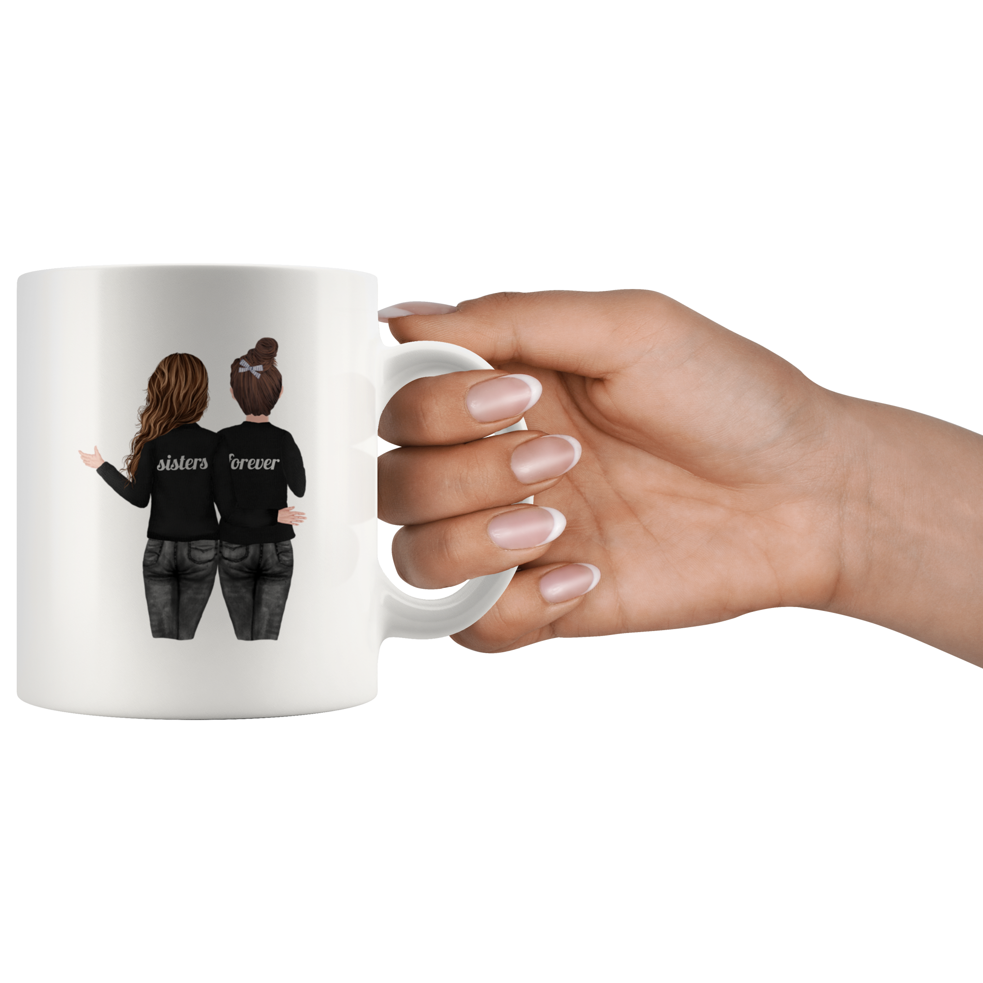 Sisters Forever Watercolor Mug Set