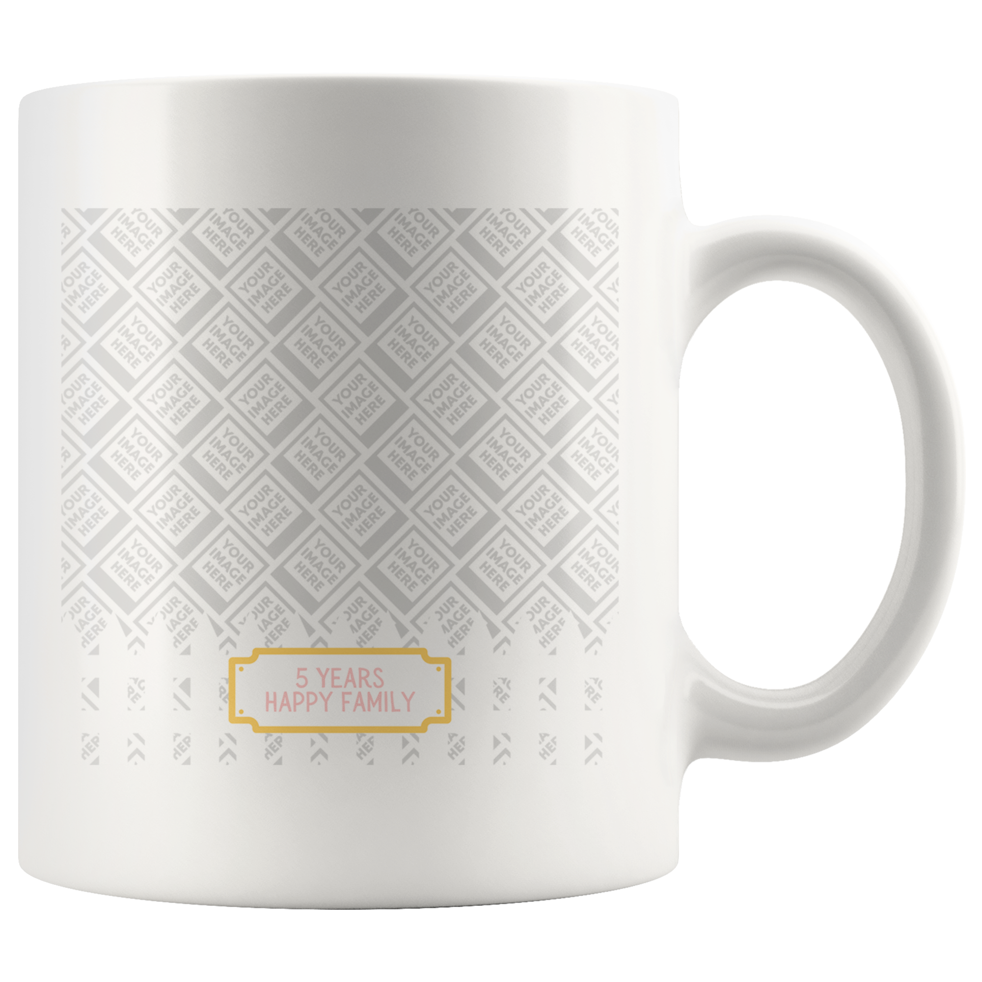 5 Years Happy Family Personalized Mug