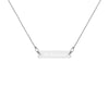 Ms Universe Engraved Silver Bar Chain Necklace