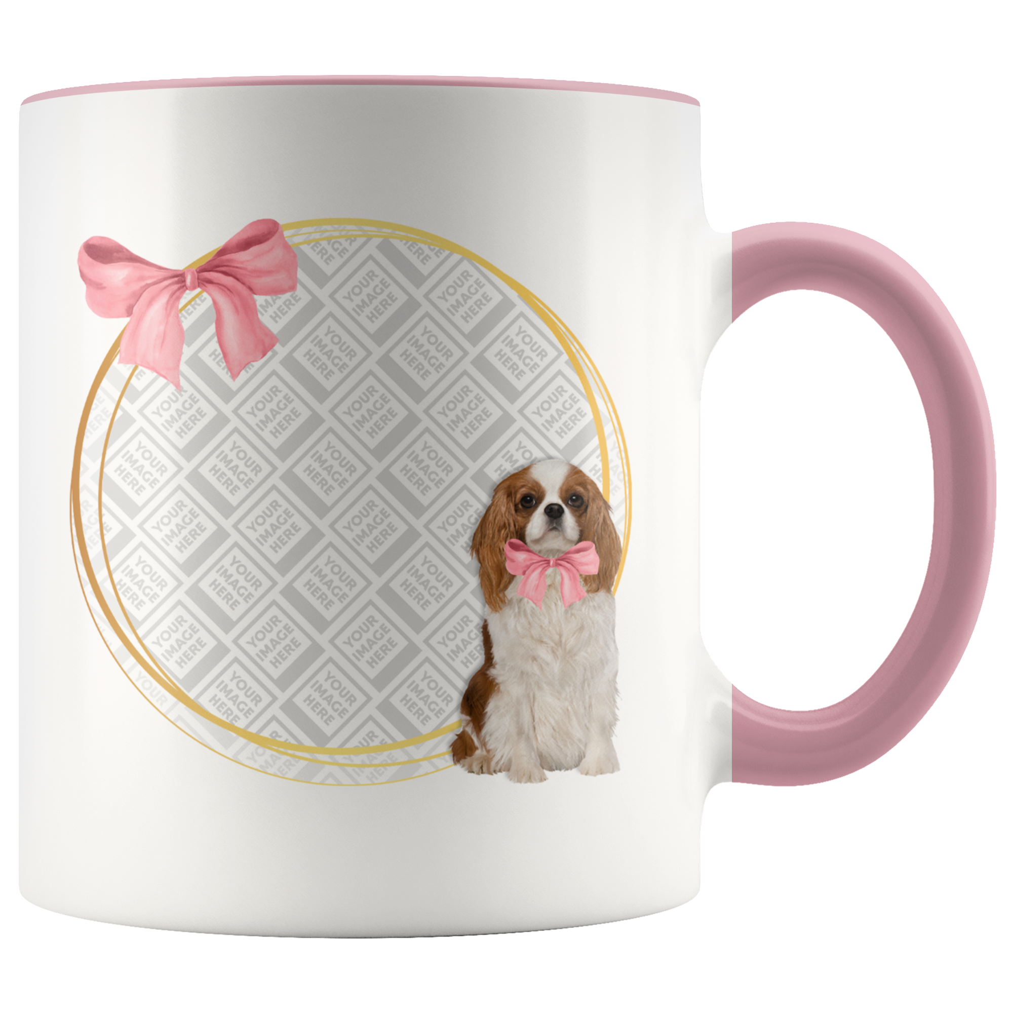 Pink Bow On My Puppy Personalized Mug