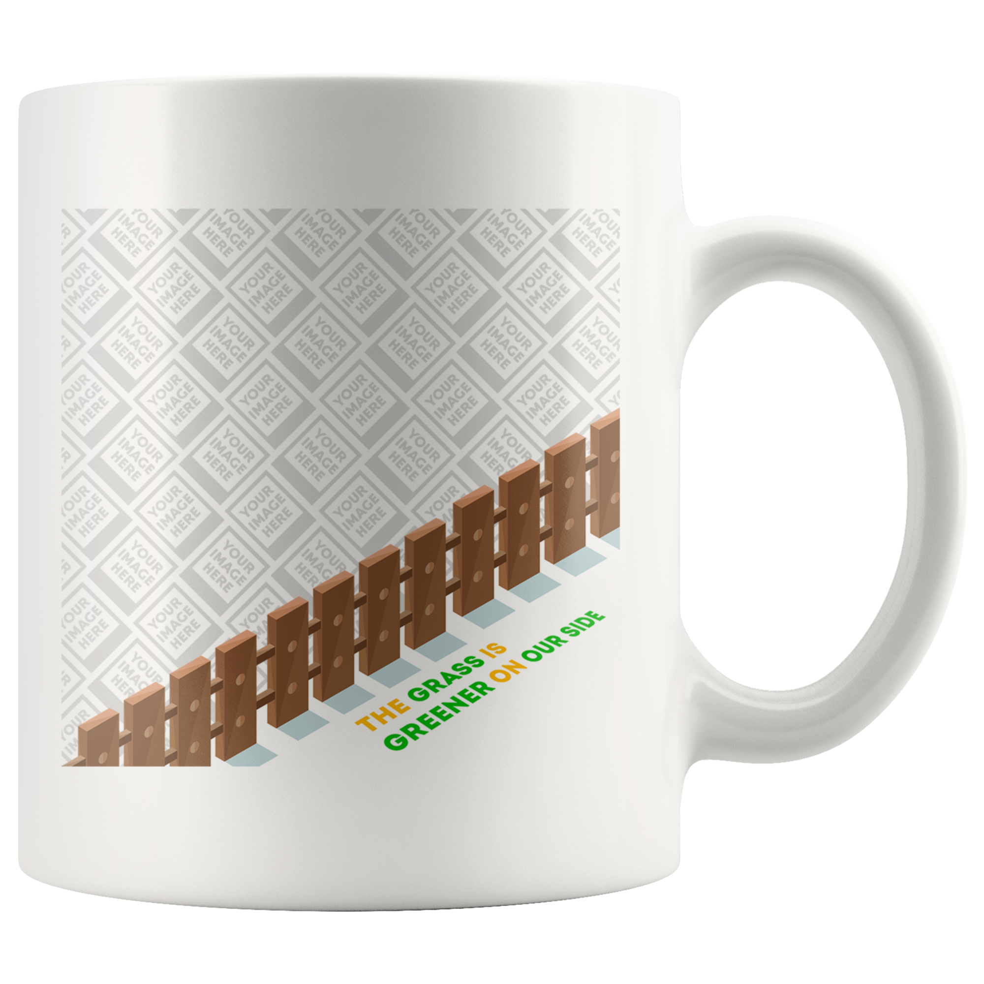 The Grass is Greener On Our Side Funny Personalized Mug