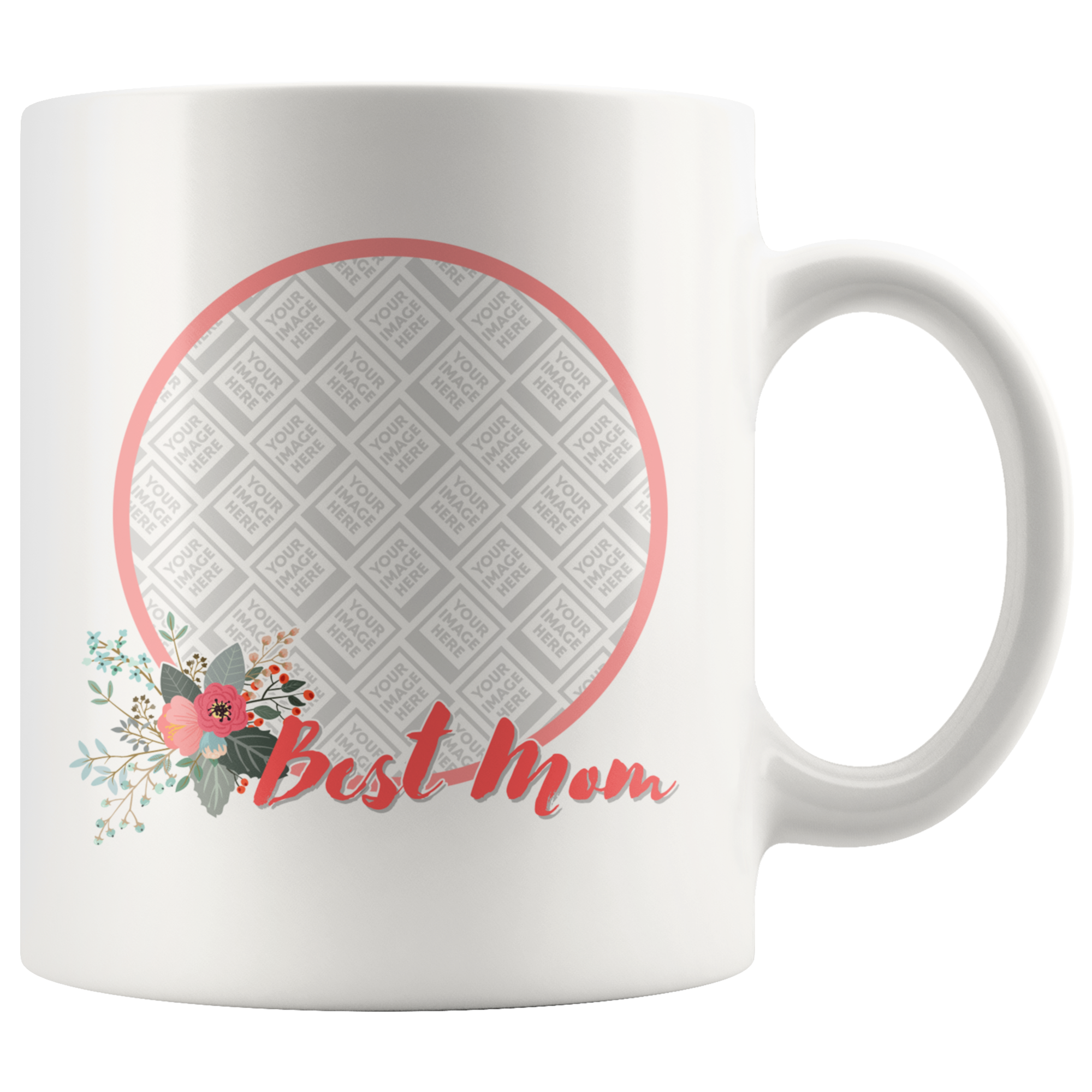 Best Mom Pretty Florals Personalized Mug