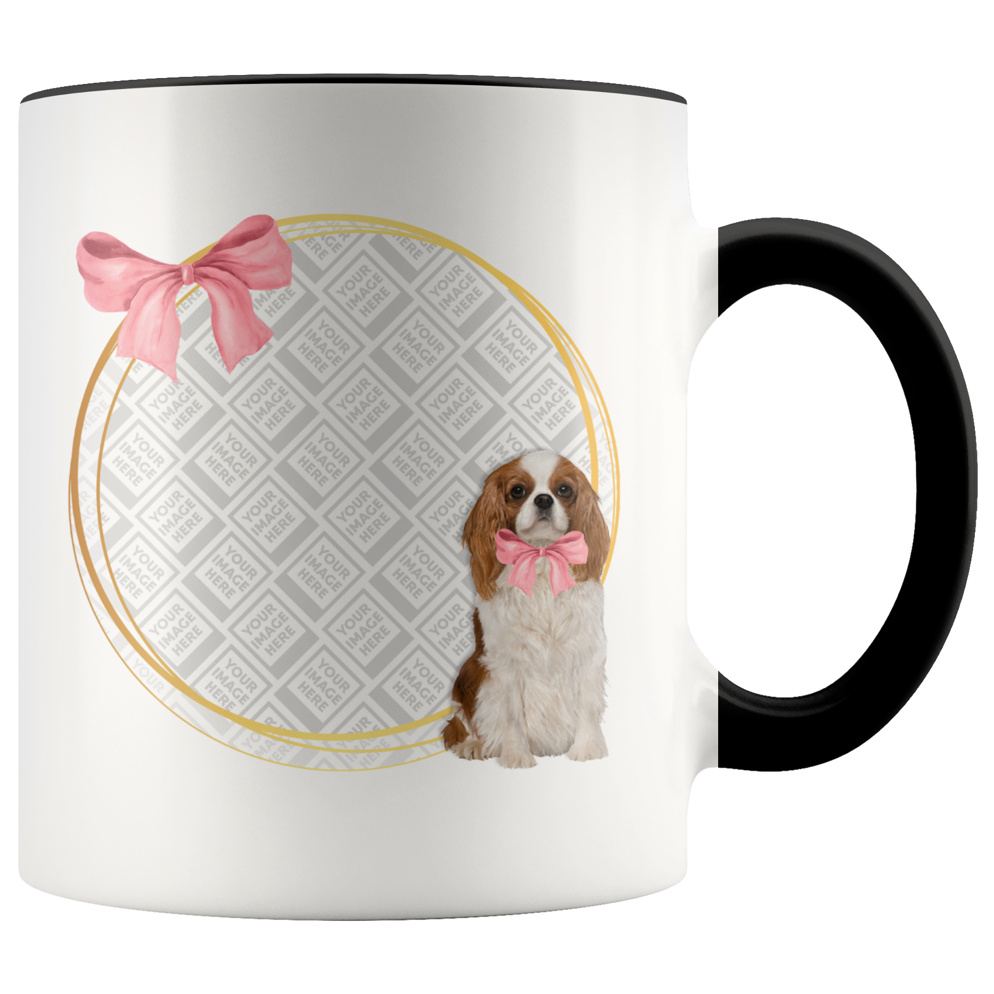 Pink Bow On My Puppy Personalized Mug