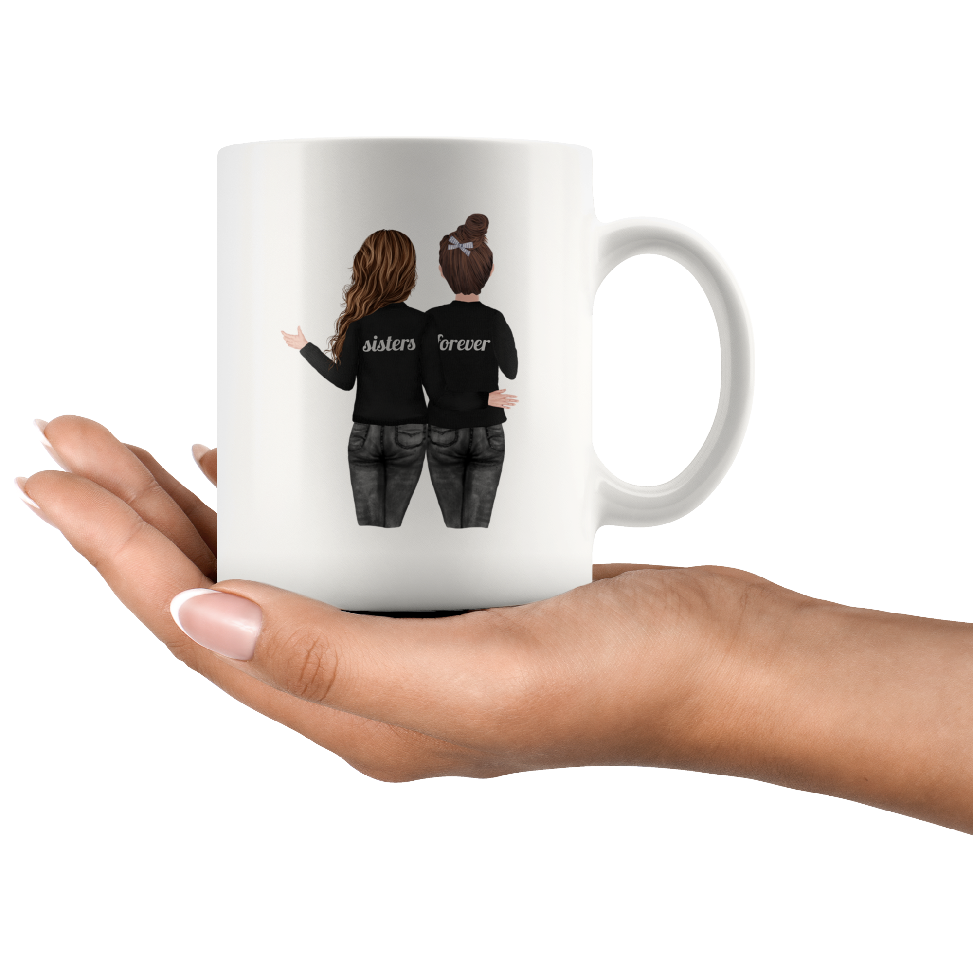 Sisters Forever Watercolor Mug Set