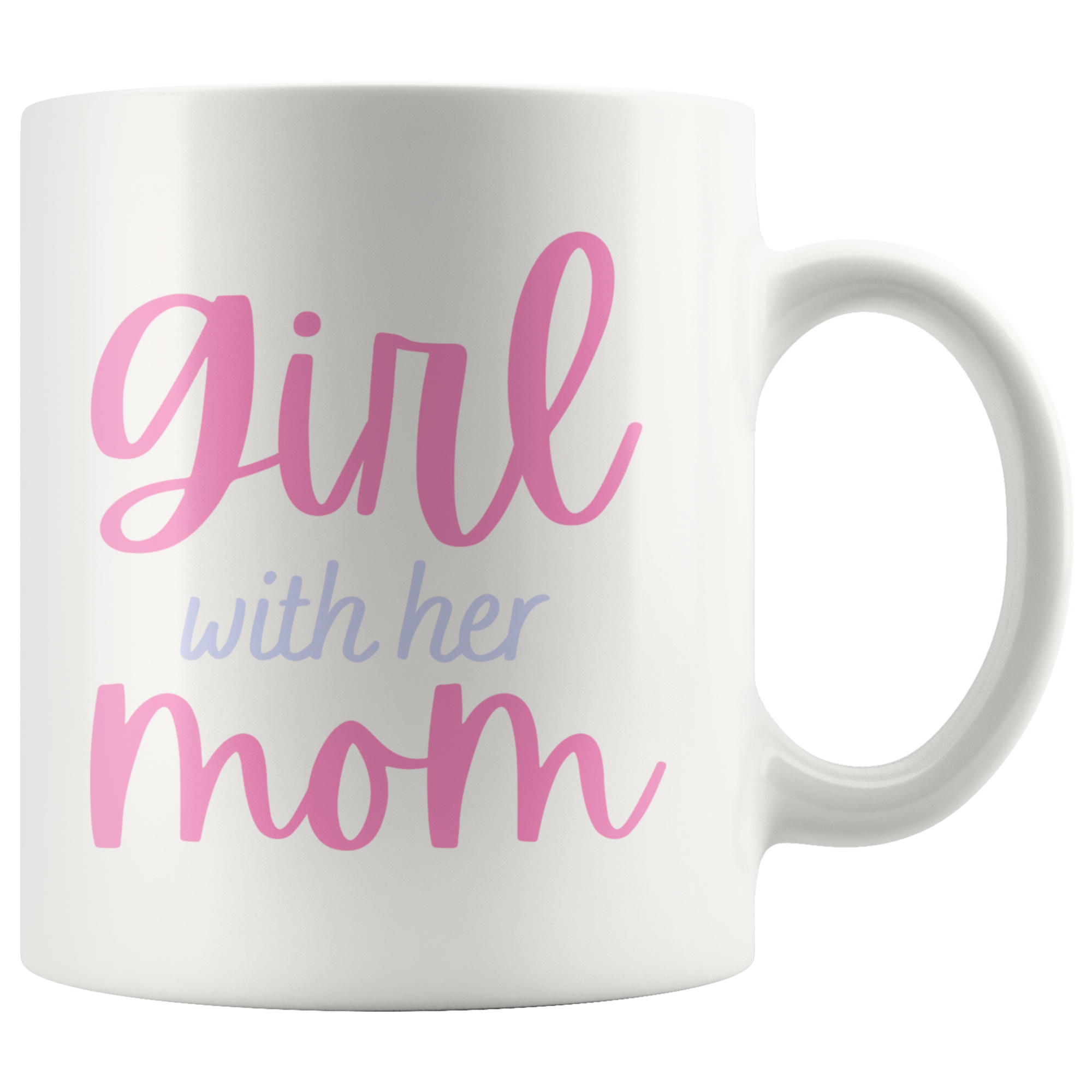 Mommy & Me Cursive Ribbon 11oz+15oz Mug Set
